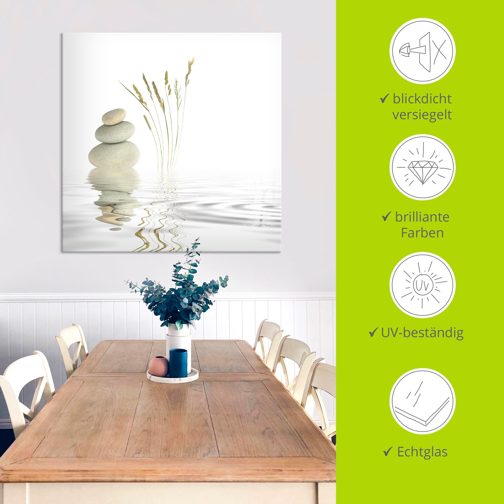 Artland Print op glas Zen vrede in verschillende maten