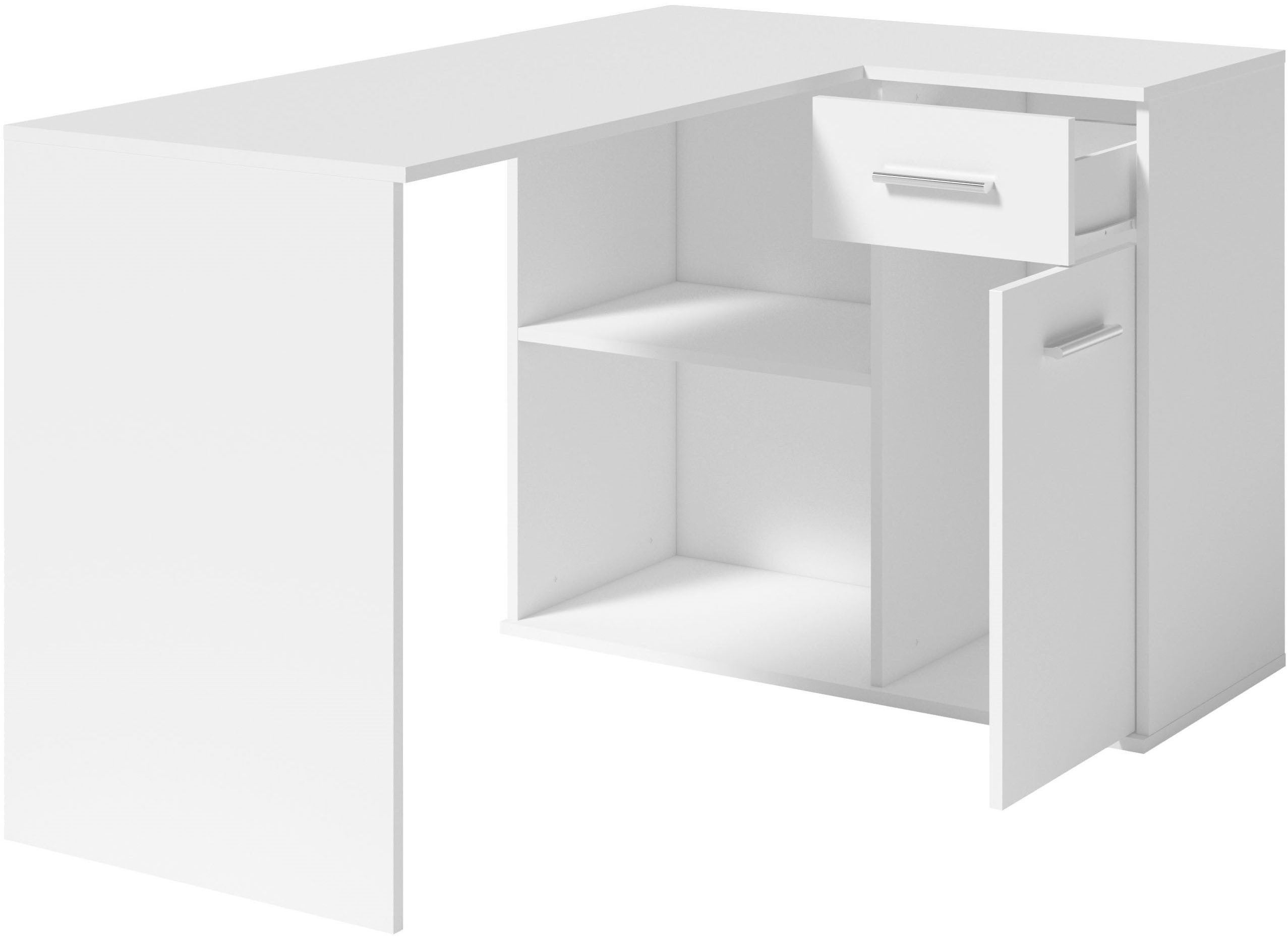 INOSIGN Hoekbureau Macon Computertafel met veel opbergruimte, breedte 130 x 93 cm