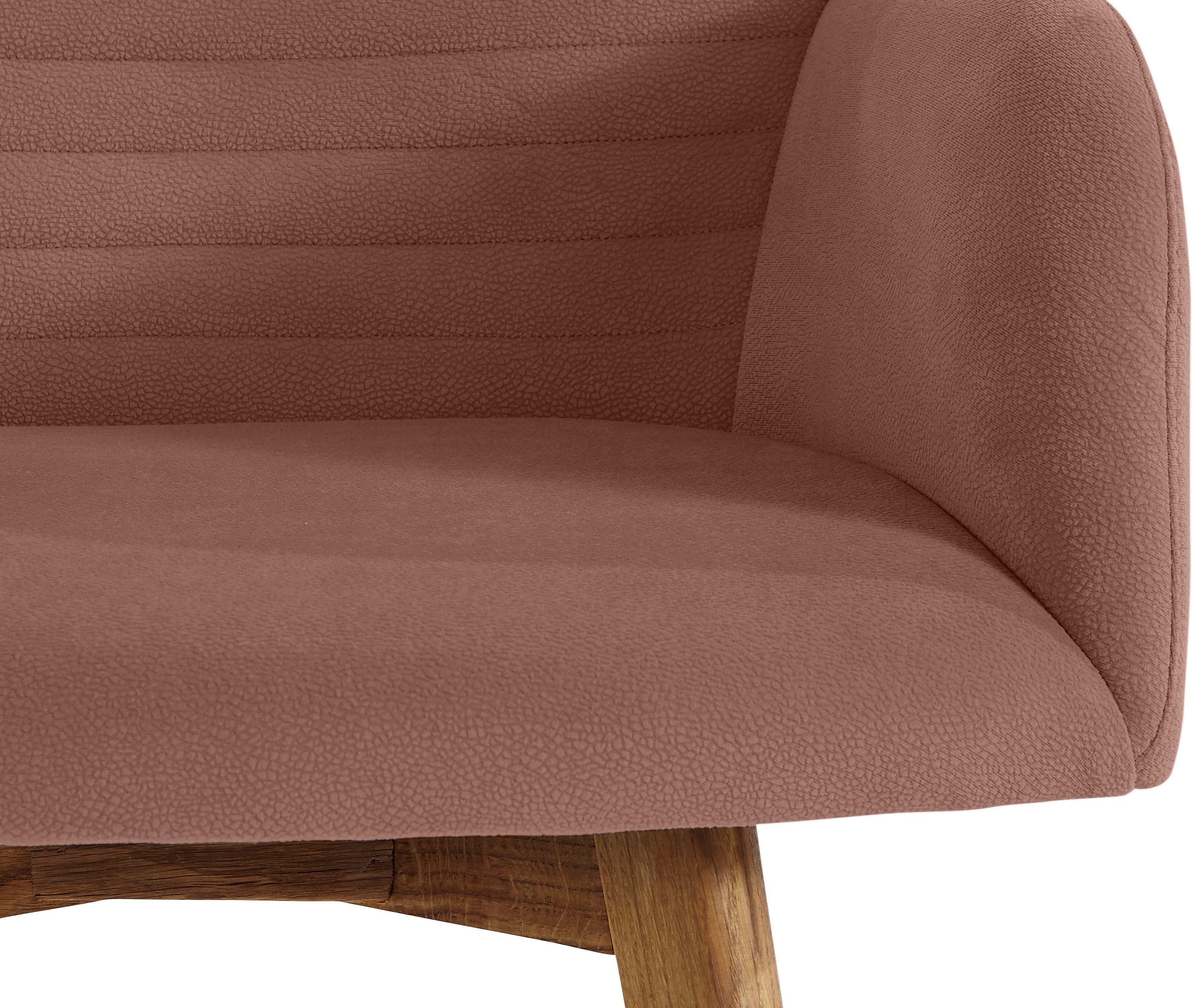 OTTO products Stoel met armleuningen Alessja Bekleding van microvezel, frame van eiken massief hout (set, 2 stuks)