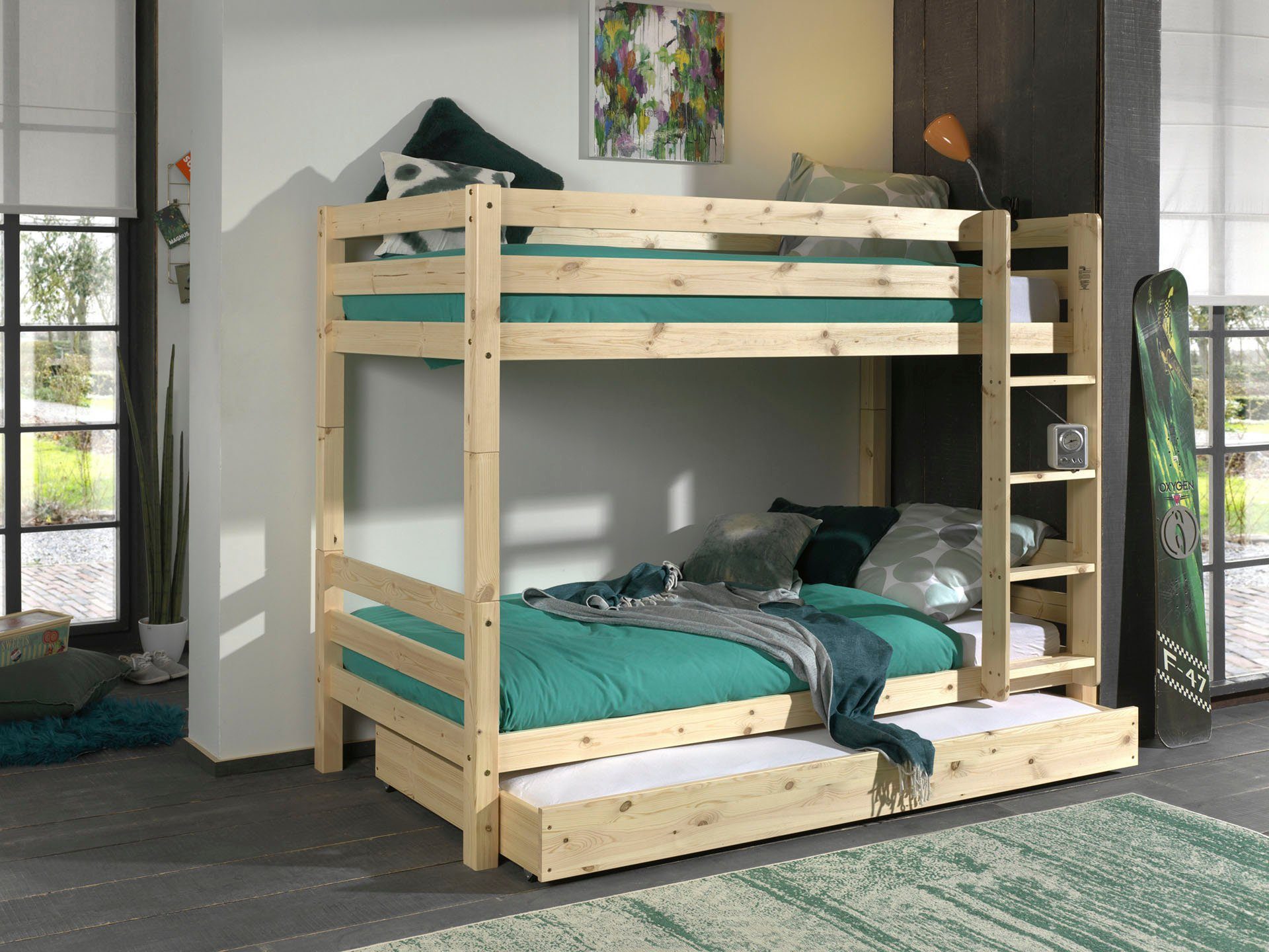 Vipack Stapelbed PINO naar keuze met onderbedlade stapelbedden beige