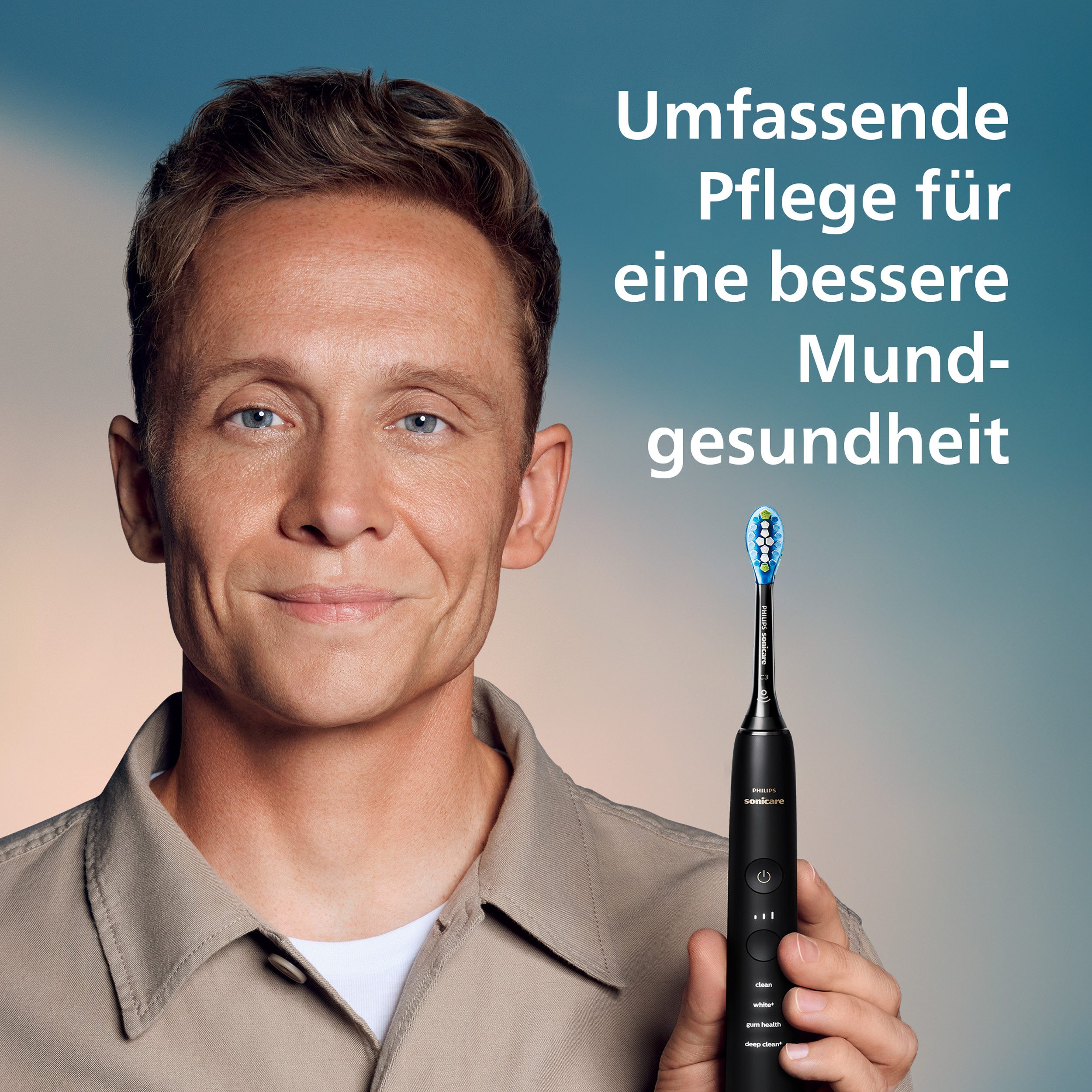 Philips Sonicare Elektrische tandenborstel DiamondClean 9000 HX9913/18 met geïntegreerde druksensor, 4 reinigingsprogramma's en 3 intensiteitsniveaus