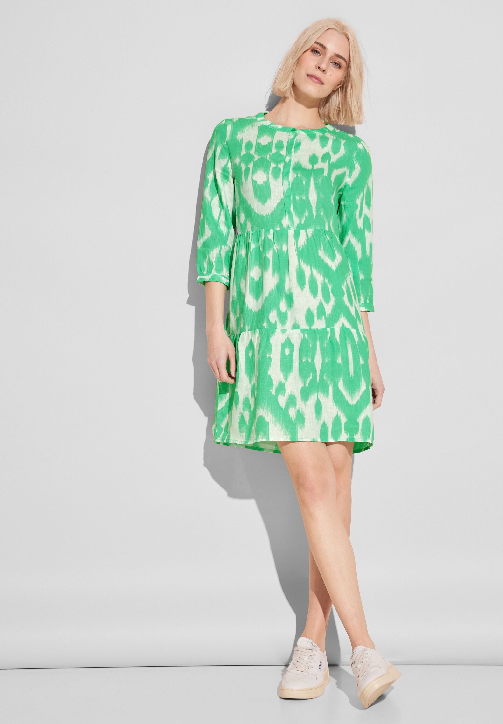 STREET ONE Tuniekjurk met print all-over dames blousejurken maat 36 groen