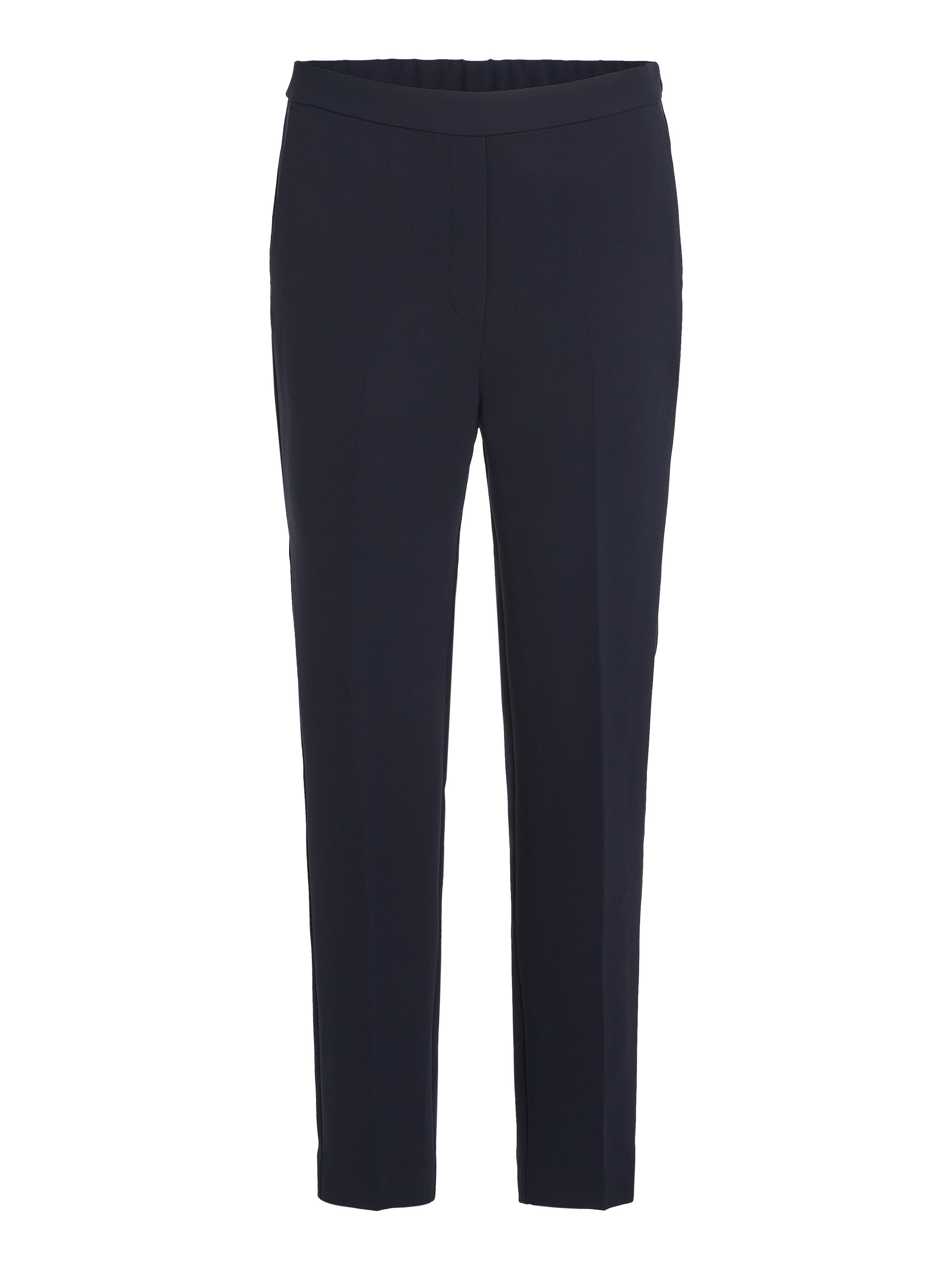 Tommy Hilfiger Geweven broek CREPE SLIM PULL ON PANT met metalen label strijkvouwen