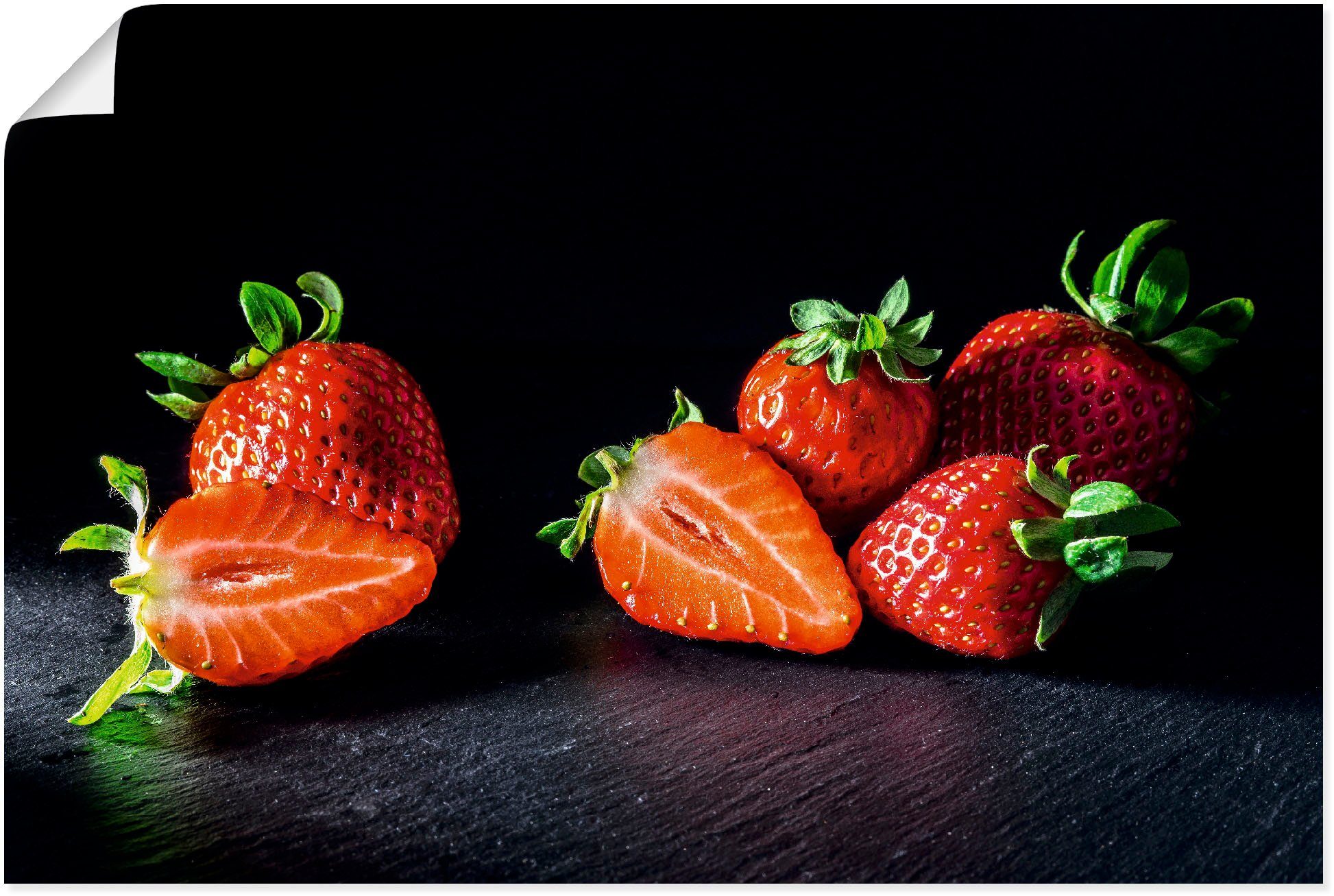 Artland Artprint Erdbeeren, süß und fruchtig in vele afmetingen & productsoorten - artprint van aluminium / artprint voor buiten, artprint op linnen, poster, muursticker / wandfoli