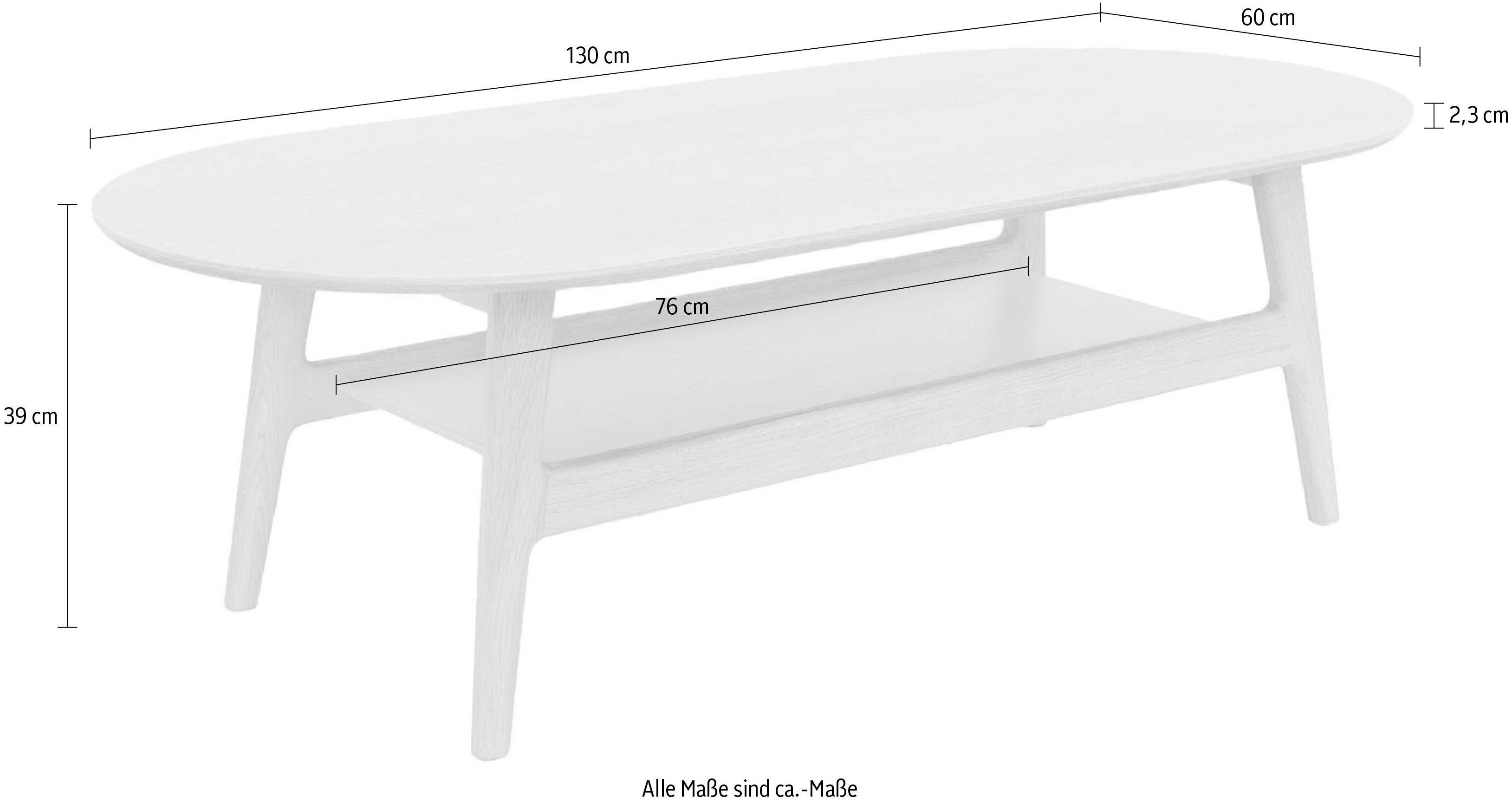 Woodman Salontafel Curved Scandi Design, breedte 130 cm