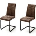 mca furniture eetkamerstoel aosta bekleding vintage-look, stoel belastbaar tot 120 kg (set, 4 stuks) bruin