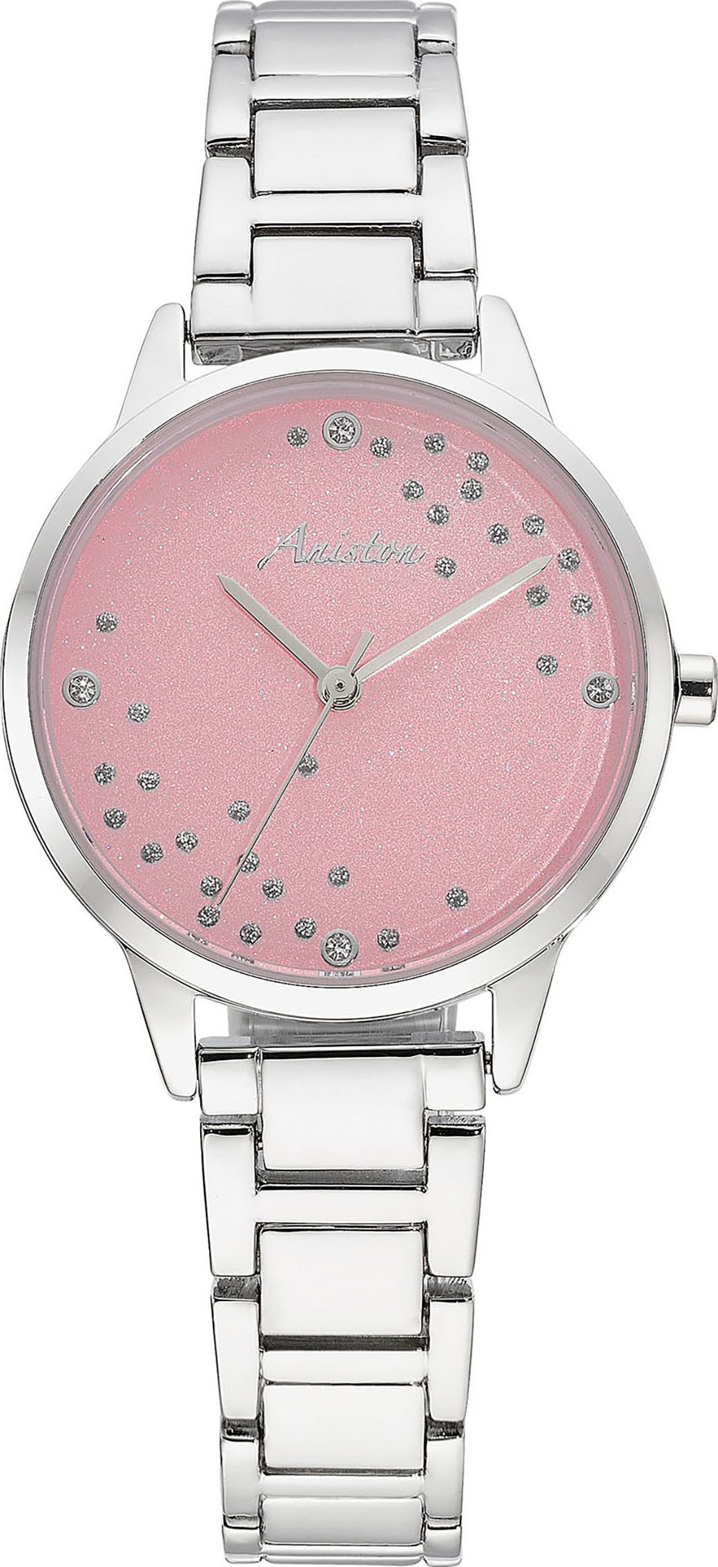 Aniston JEWELRY & WATCHES Kwartshorloge Horloge, dameshorloge, analoog, glasstenen, nieuwe collectie