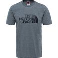 the north face t-shirt easy tee grote logoprint grijs