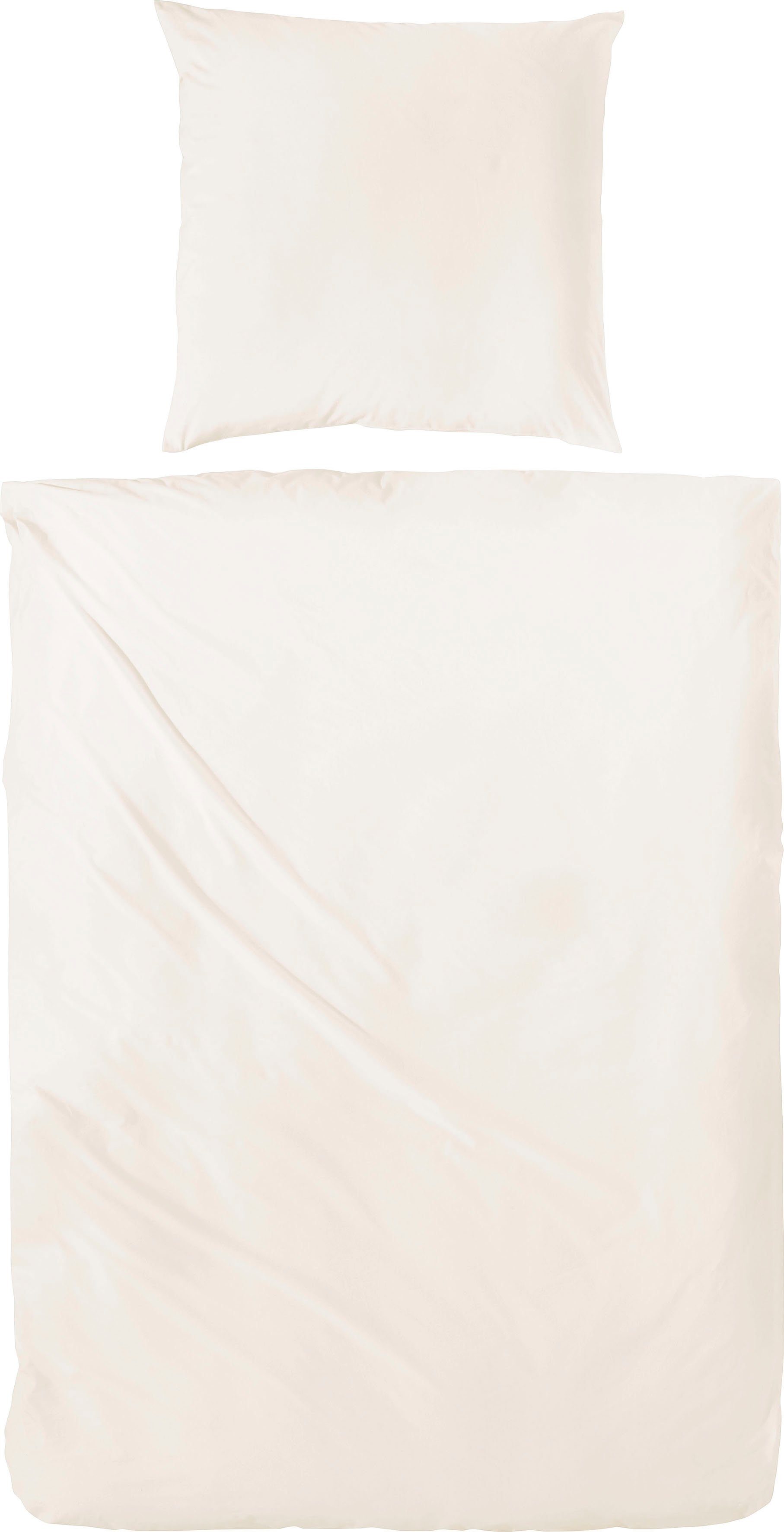 Primera Overtrekset Uni luxe-satijn in mt. 135x200, 155x220 of 200x200 cm Dekbedovertrek van katoen, unikleurige dekbedovertrek met ritssluiting