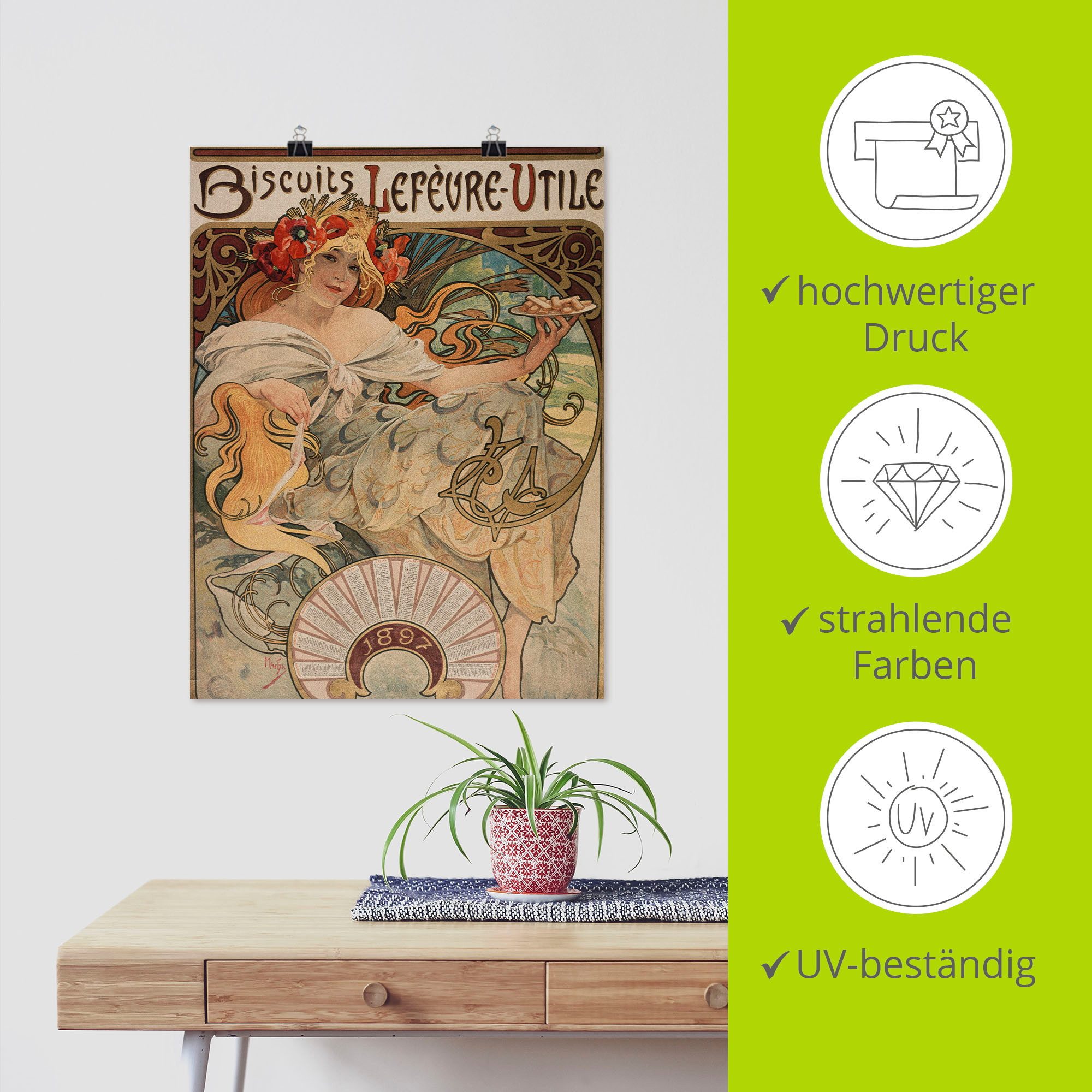 Artland Artprint Kalender illustratie voor Lefèvre-Utile als artprint van aluminium, artprint op linnen, muursticker of poster in verschillende maten