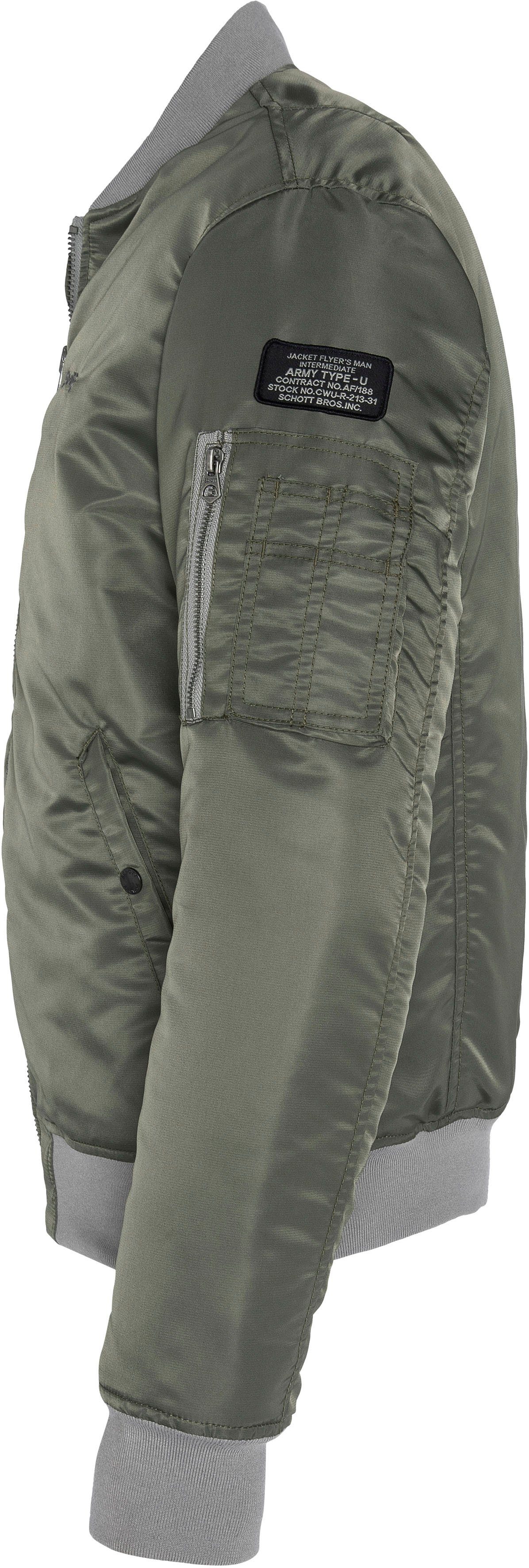 Schott NYC Bomberjack AIRFORCERS MA-1 Iconische vliegerjack uit gerecycled nylon, mannen & unisex mogelijk