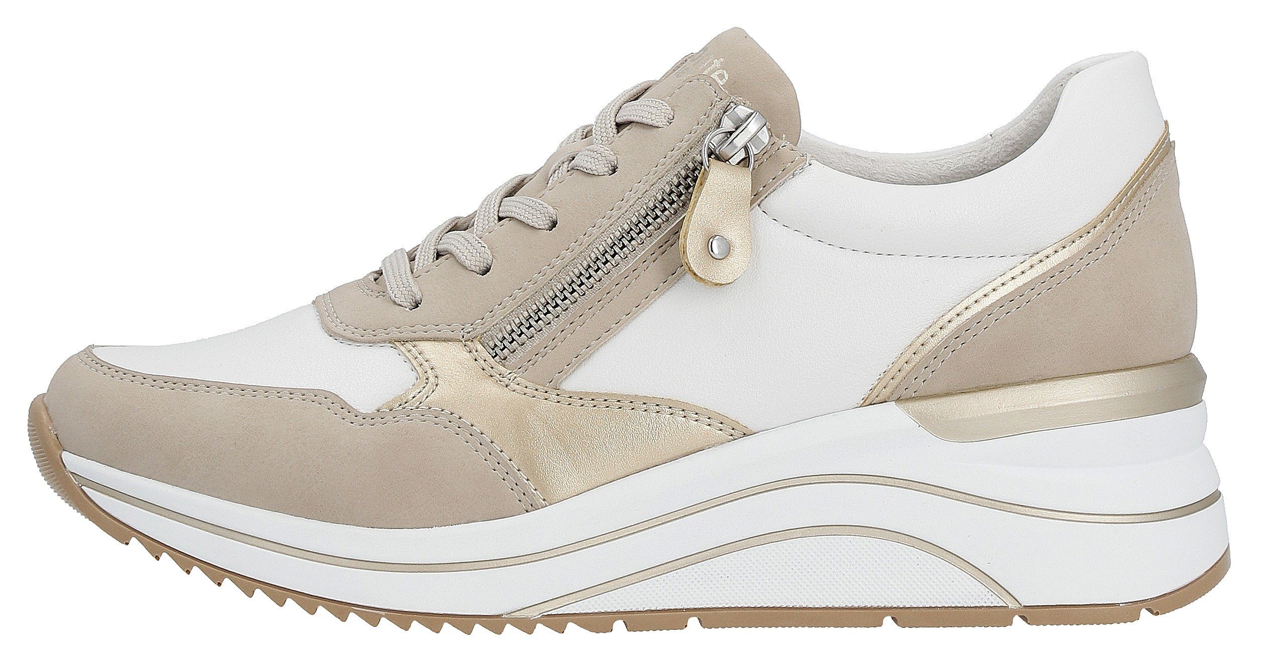 Remonte Sneakers met sleehak , vrijetijdsschoen, lage schoen, veterschoen, vegan verwerking