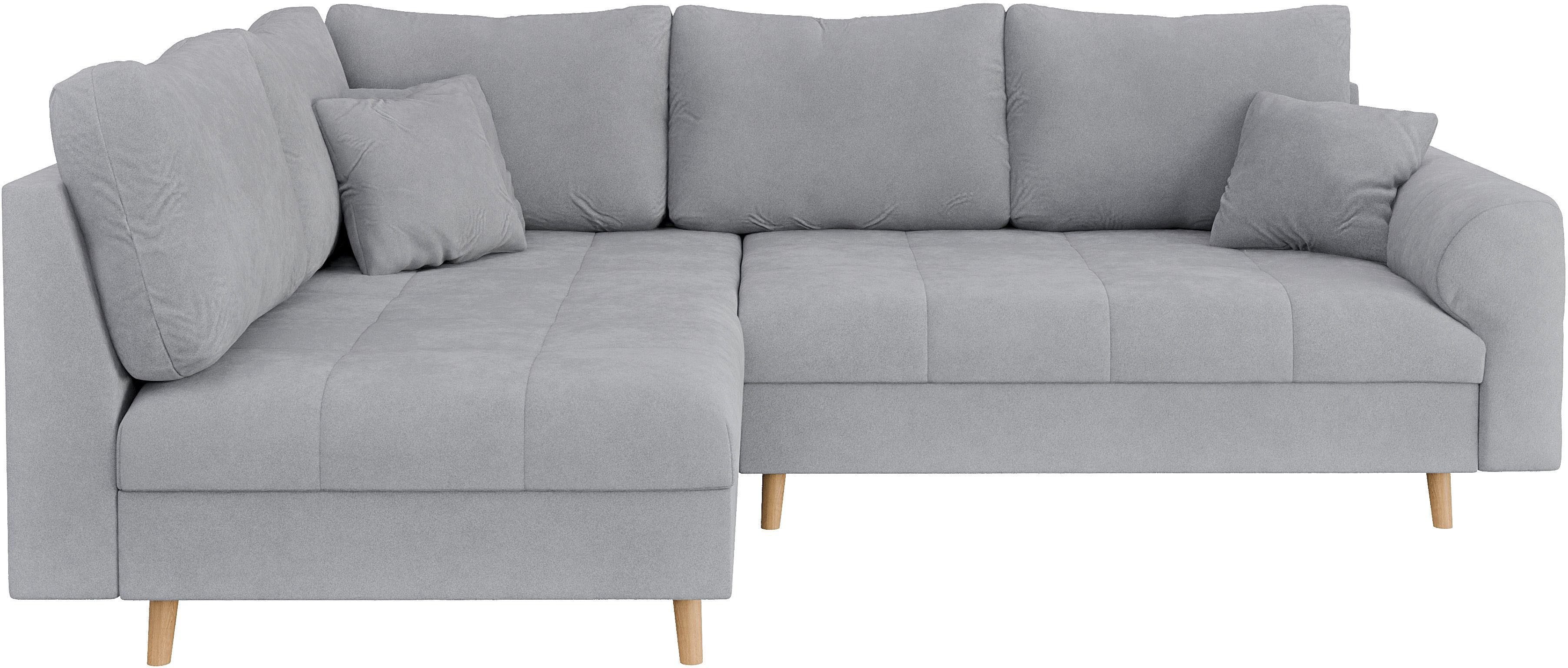 Home affaire Hoekbank CHARRE L-vorm met ottomane, afmetingen B/D/H: 231/161/81 cm fijne stiksels, losse rug- en sierkussens, ook in cord en bouclé