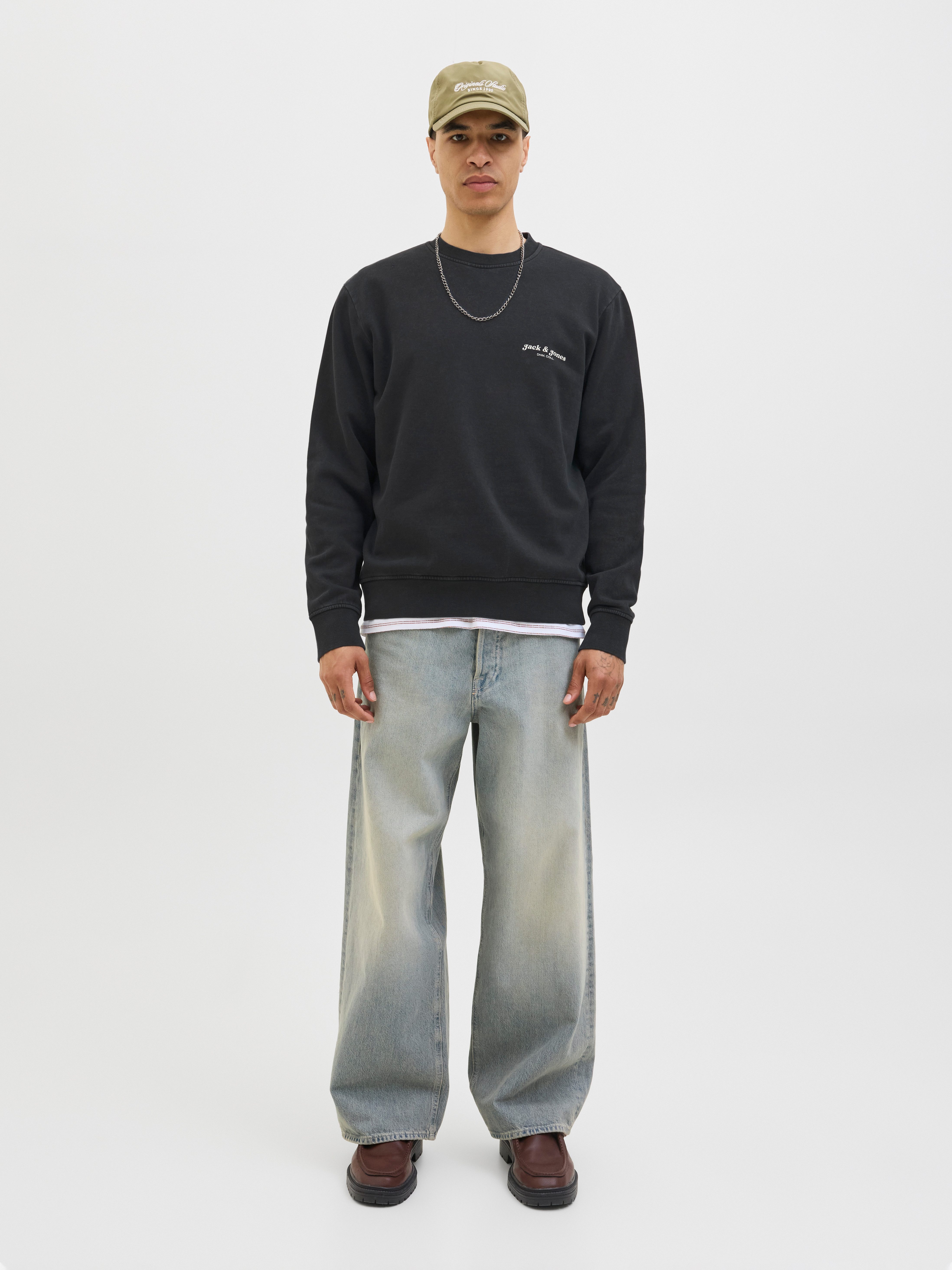 Jack & Jones Sweatshirt JJEDOVER PRINT SWEAT CREW NECK