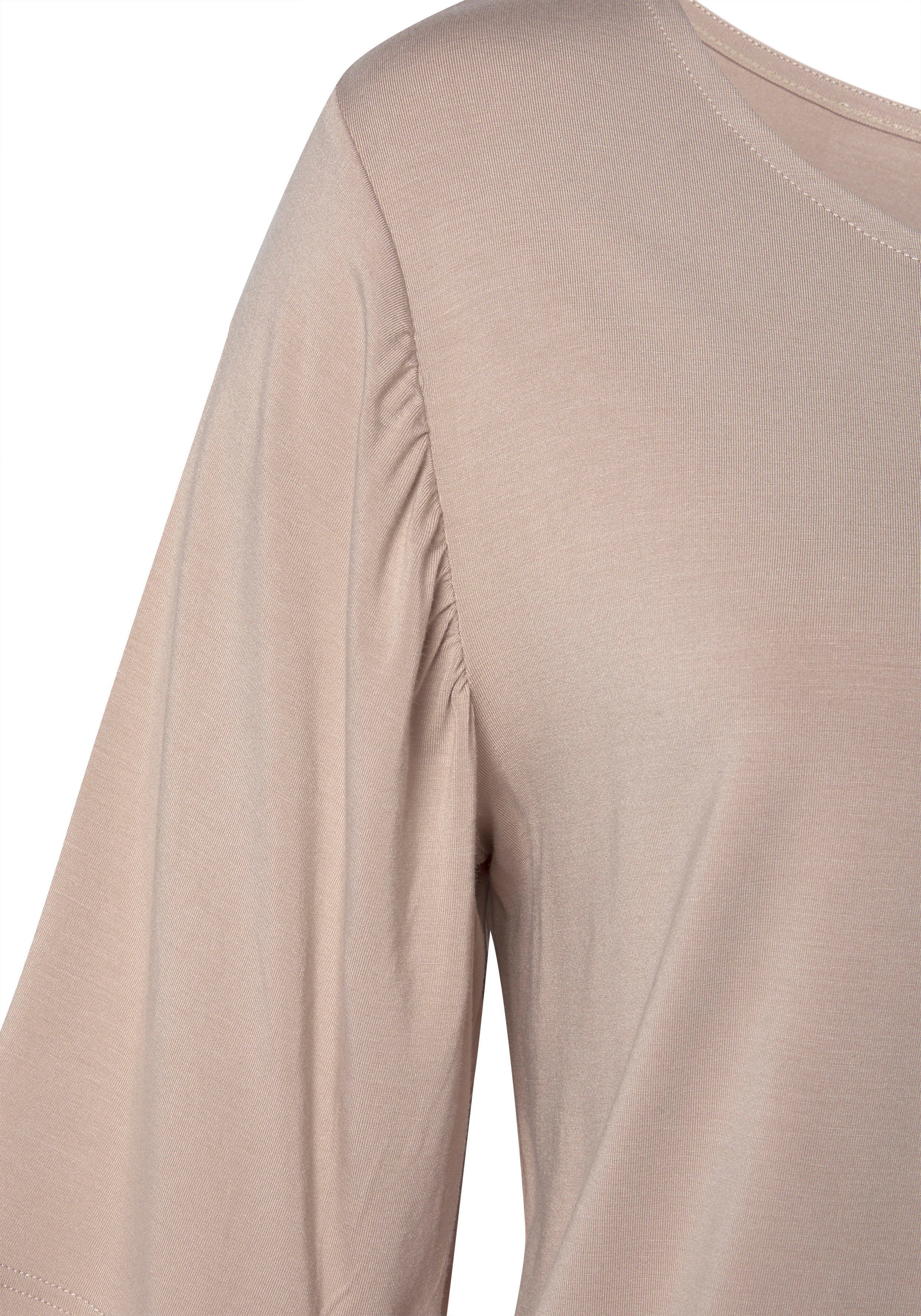Vivance Shirt met ronde hals Met fijne plooi aan de mouwen (Set van 2)
