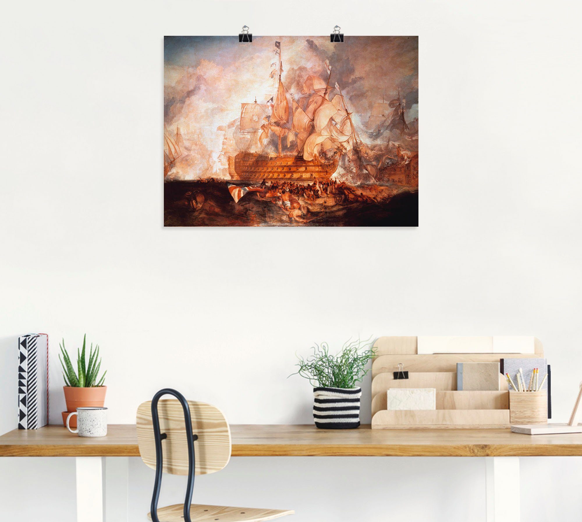 Artland Artprint Slag bij Trafalgar als artprint op linnen, muursticker of poster in verschillende maten