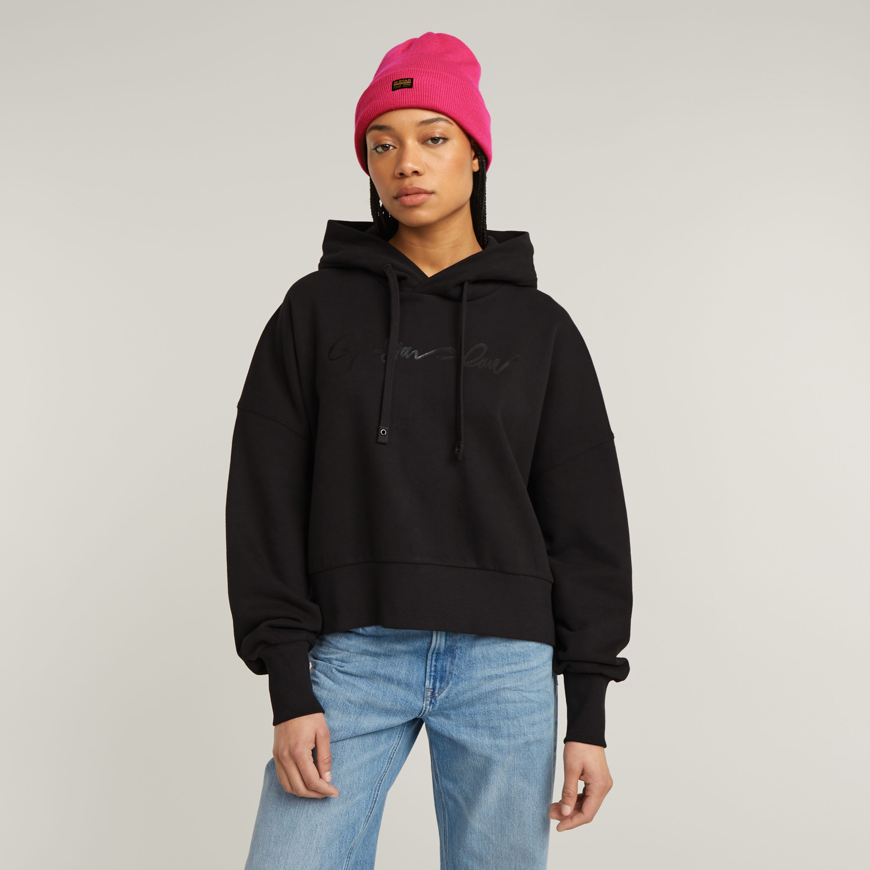 G-Star RAW Beanie Effo Long Beanie met applicatie vooraan