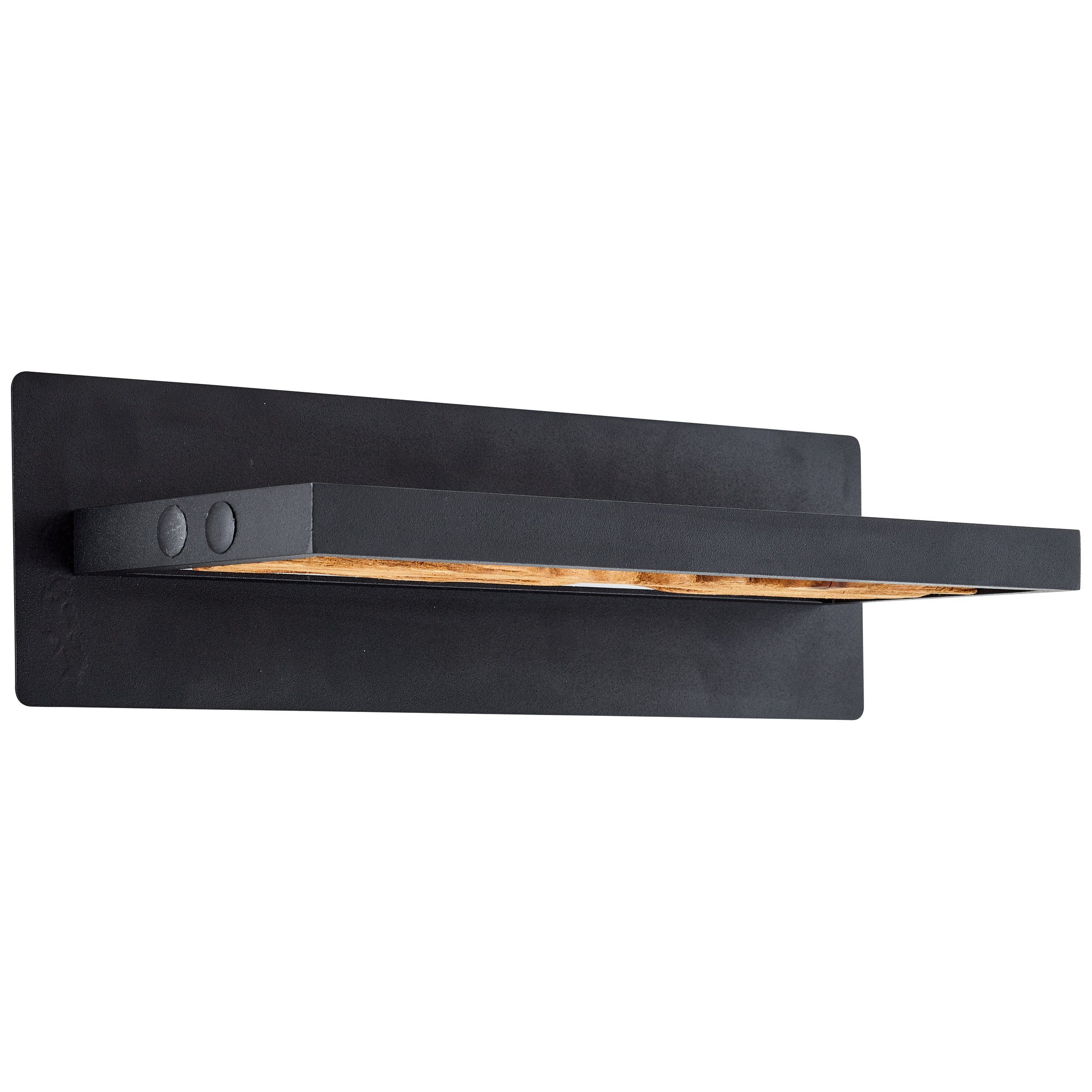 Brilliant Leuchten Led-wandlamp Chaumont Breedte 35 cm, 930 lm, Aluminium/Metaal/Hout, zwart/hout