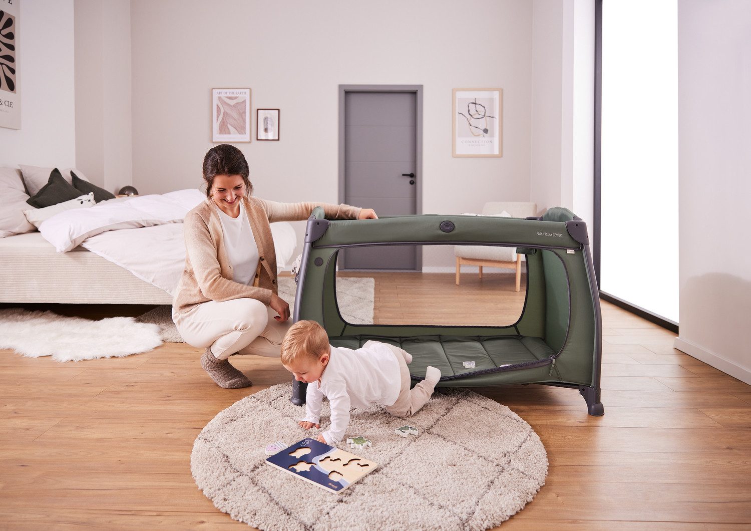 Hauck Baby-campingbed Play N Relax Center, dark blue inclusief newborn-inzet, verschoonruimte, uitgang, wielen