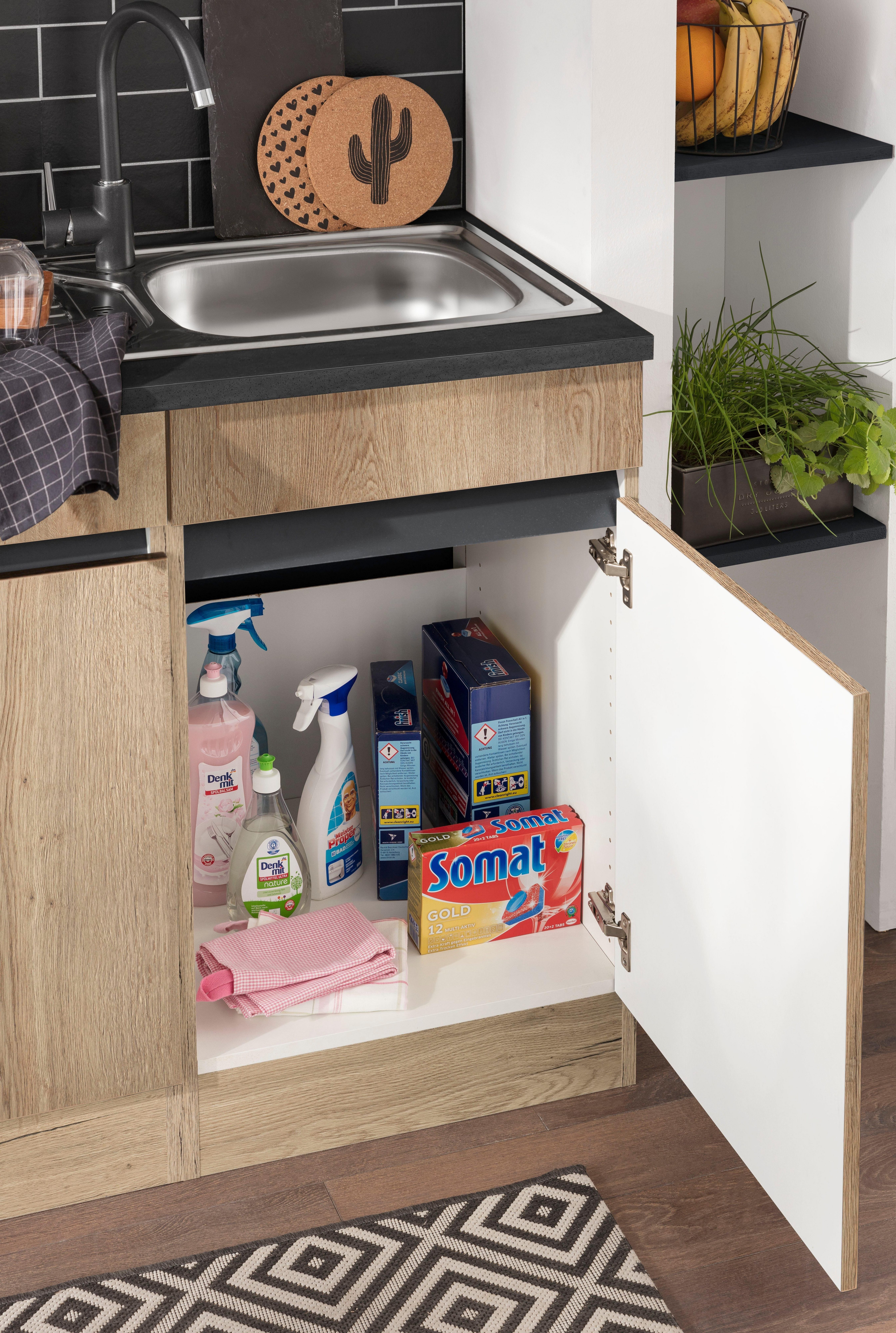 OPTIFIT Keukenblok Roth Breedte 270 cm, optioneel met elektrische apparaten, met push-to-open functie