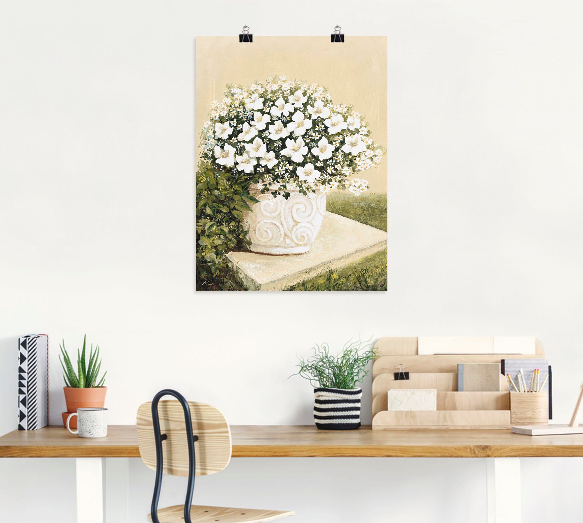 Artland Artprint Bloempot I als artprint van aluminium, artprint voor buiten, artprint op linnen, poster in verschillende maten. maten
