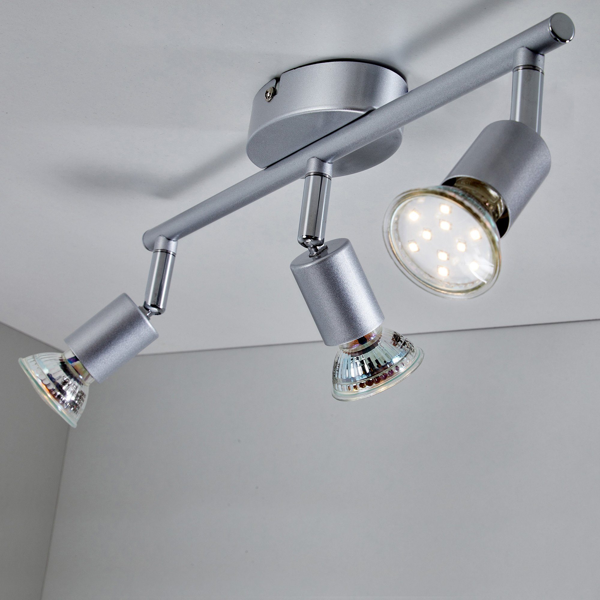 B.K.Licht Ledplafondspots LED plafondlamp, incl. 3 x 3W GU10 250 lumen 3.000K, plafondspot