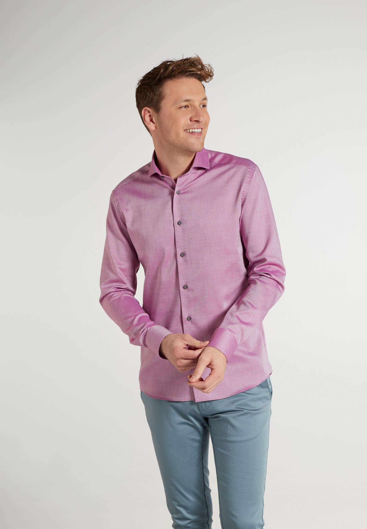 Eterna Overhemd met lange mouwen Slim fit NON IRON (strijkvrij) heren overhemden maat 42