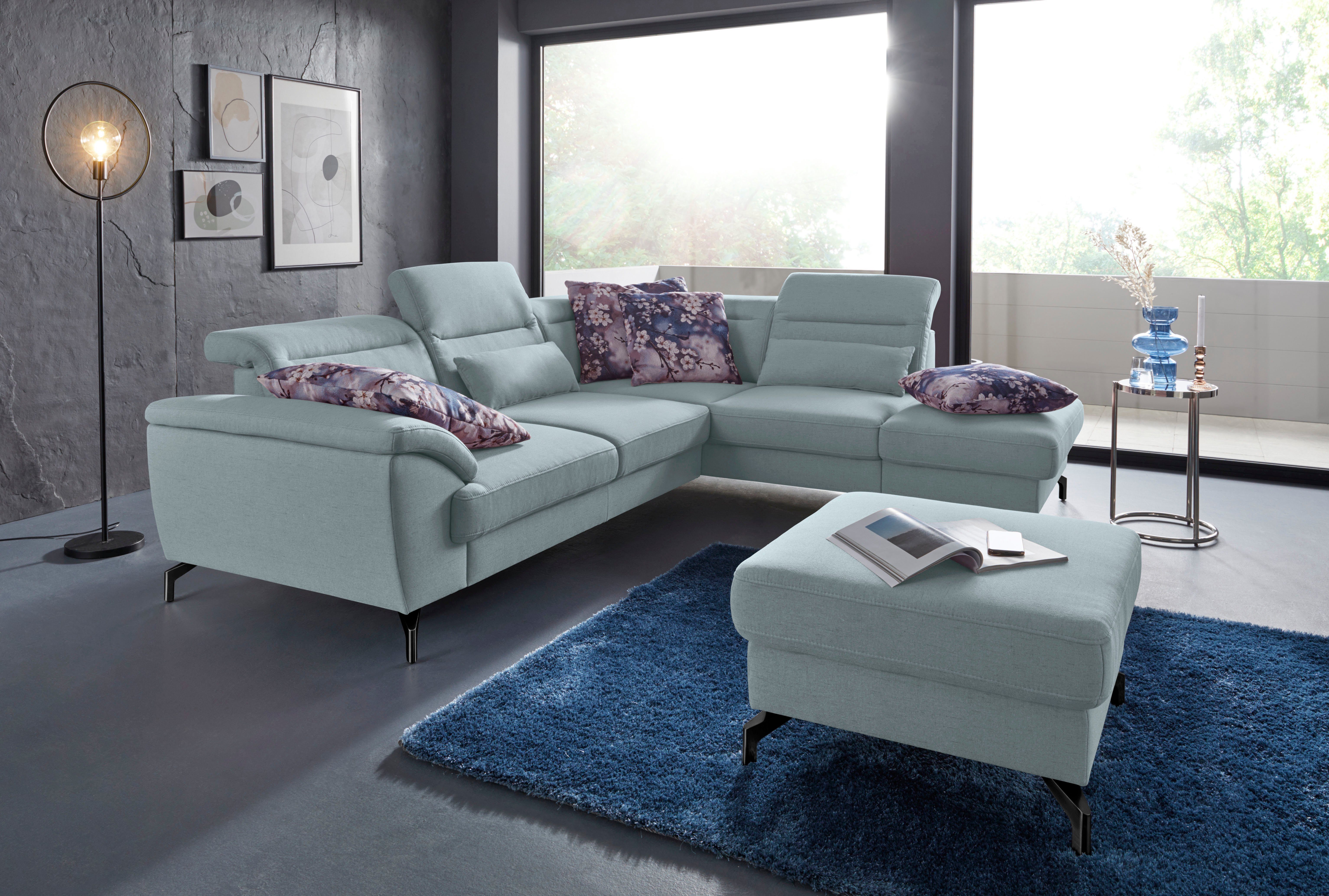 sit&more Hocker Percy Poothoogte 12 cm, naar keuze met verschillende pootkleuren