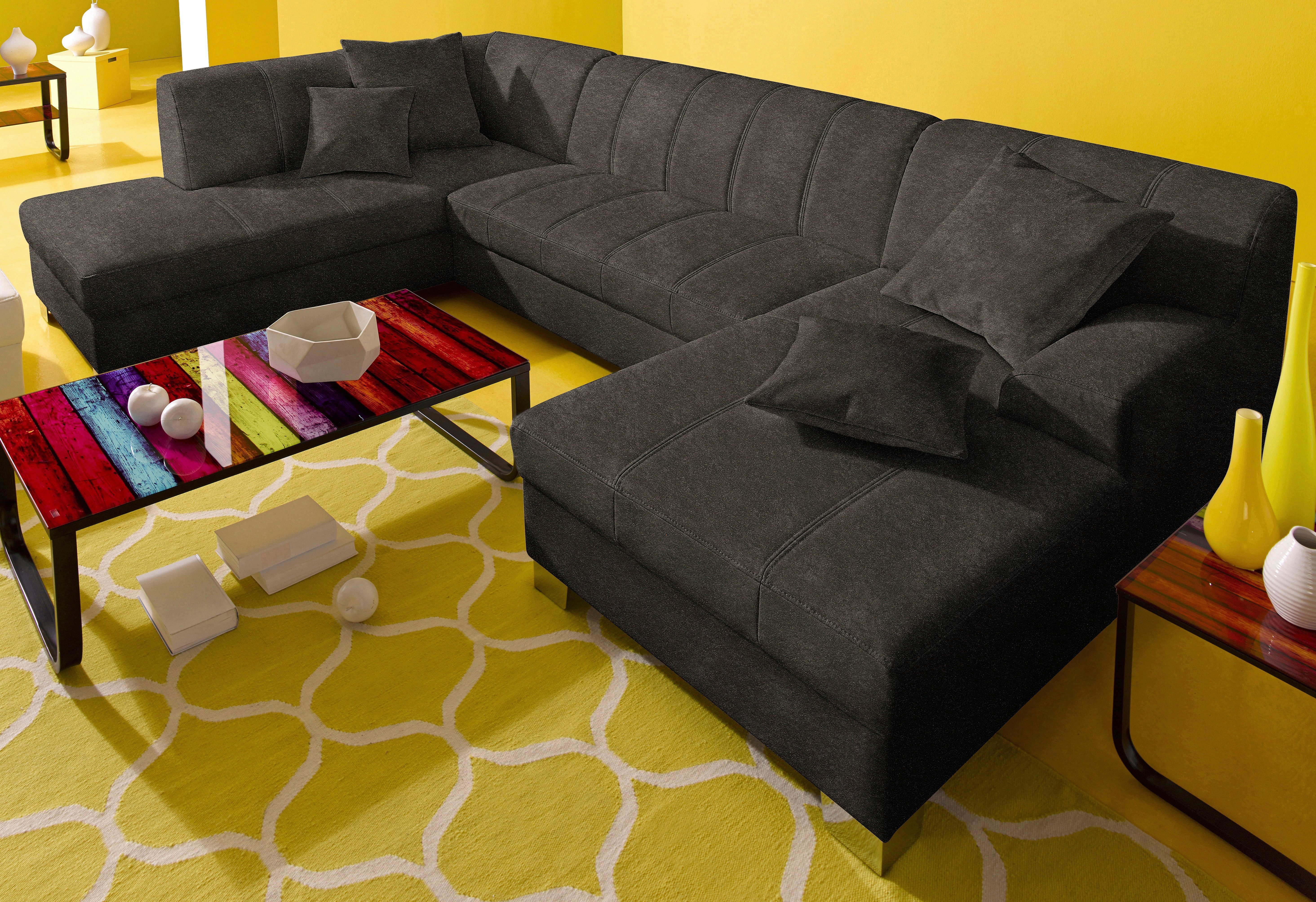 INOSIGN Zithoek Turah modern quiltwerk, incl. sierkussens, ook in leer, grijs, zithoeken, Récamier rechts, Met slaapfunctie