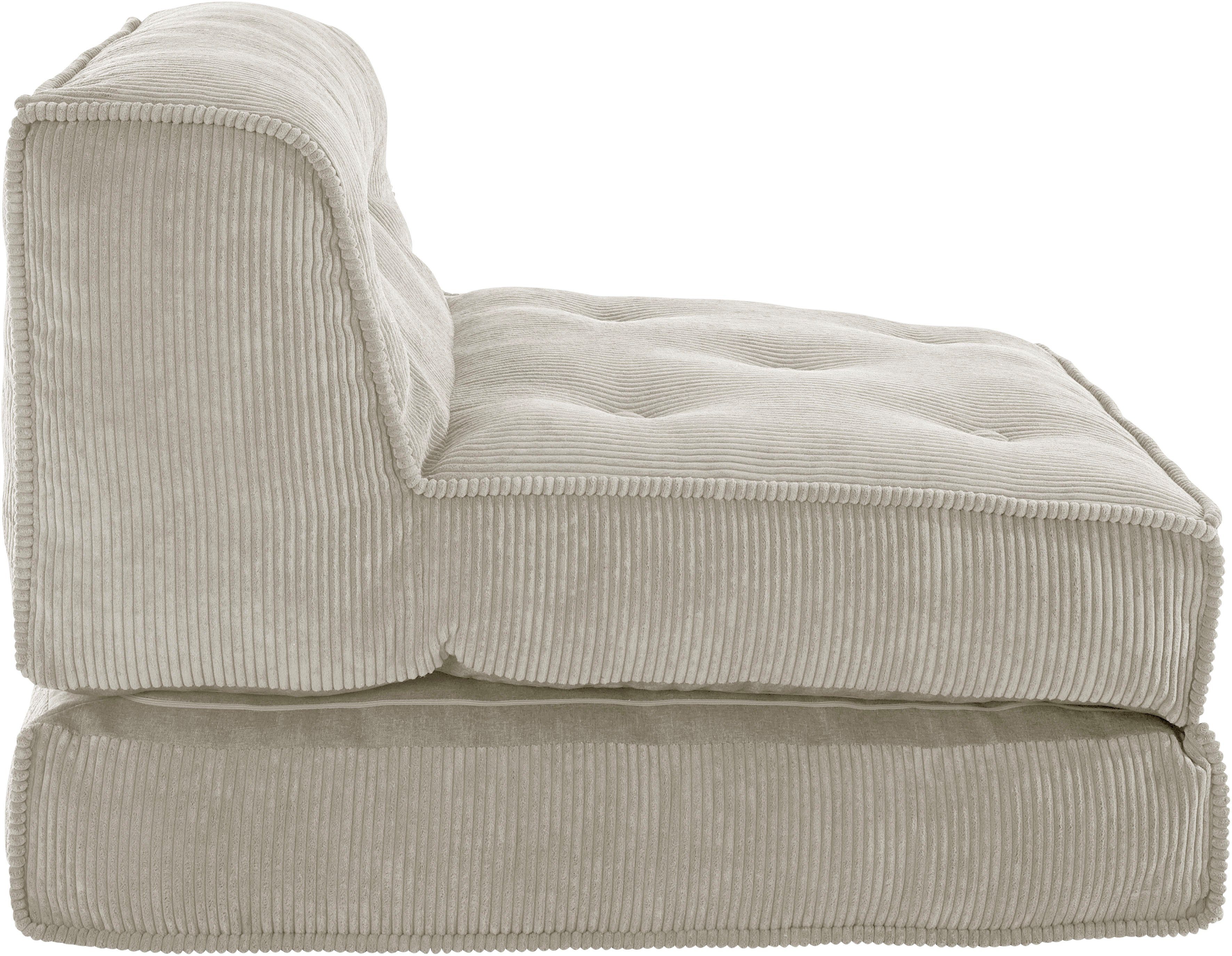 INOSIGN Fauteuil Pia Loungestoel van corduroy, in 2 maten, poef-functie.