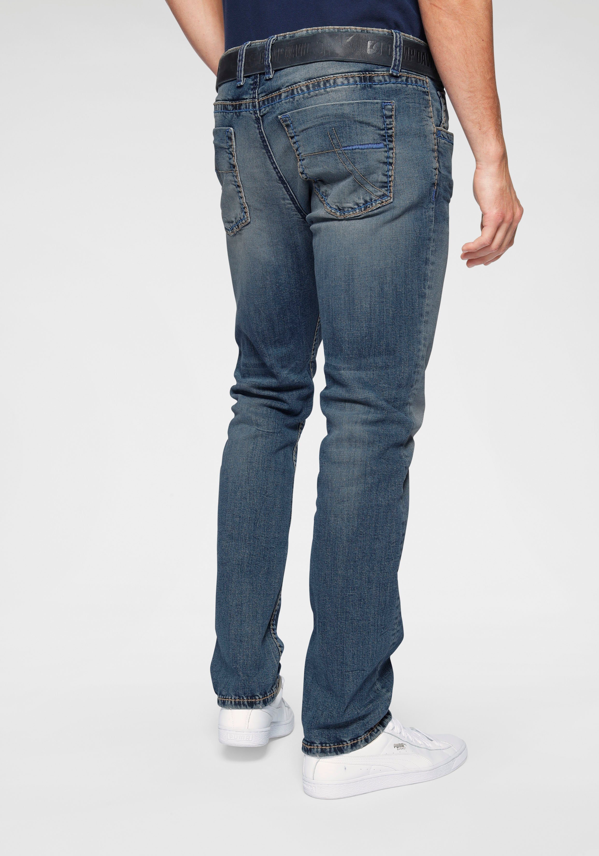 CAMP DAVID Straight jeans NI:CO:R611 met opvallende stiknaden