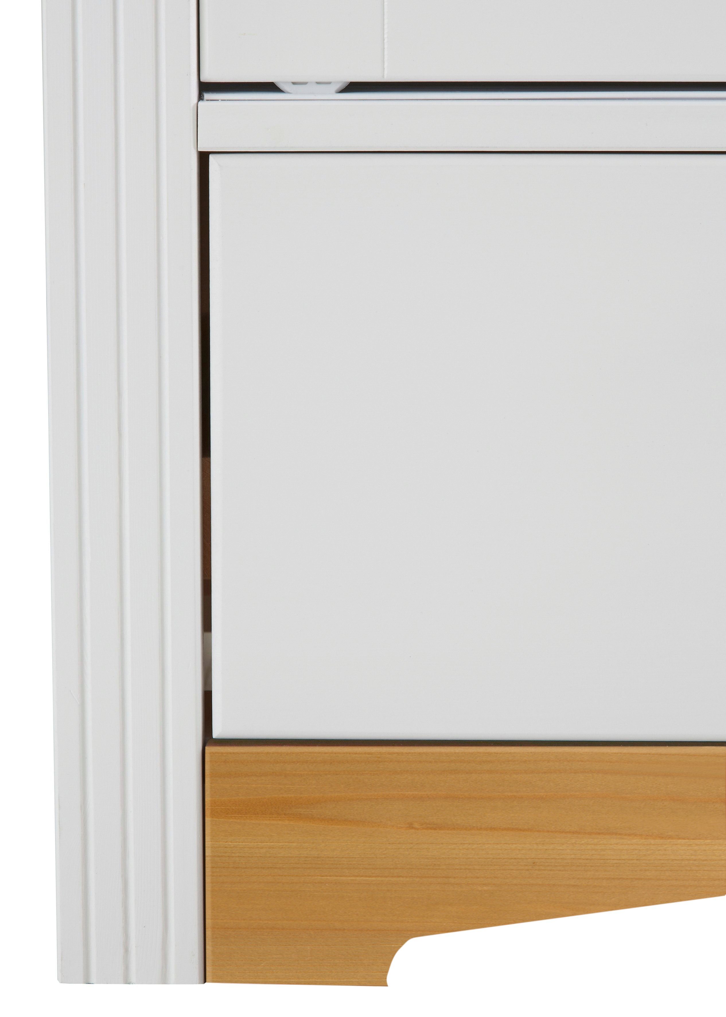 Home affaire Schuifdeurkast Konrad, landelijke stijl, rustiek, met lades + spiegel, kassettes massief dennenhout, fsc®-gecertificeerd, messing handgrepen, verschillende varianten