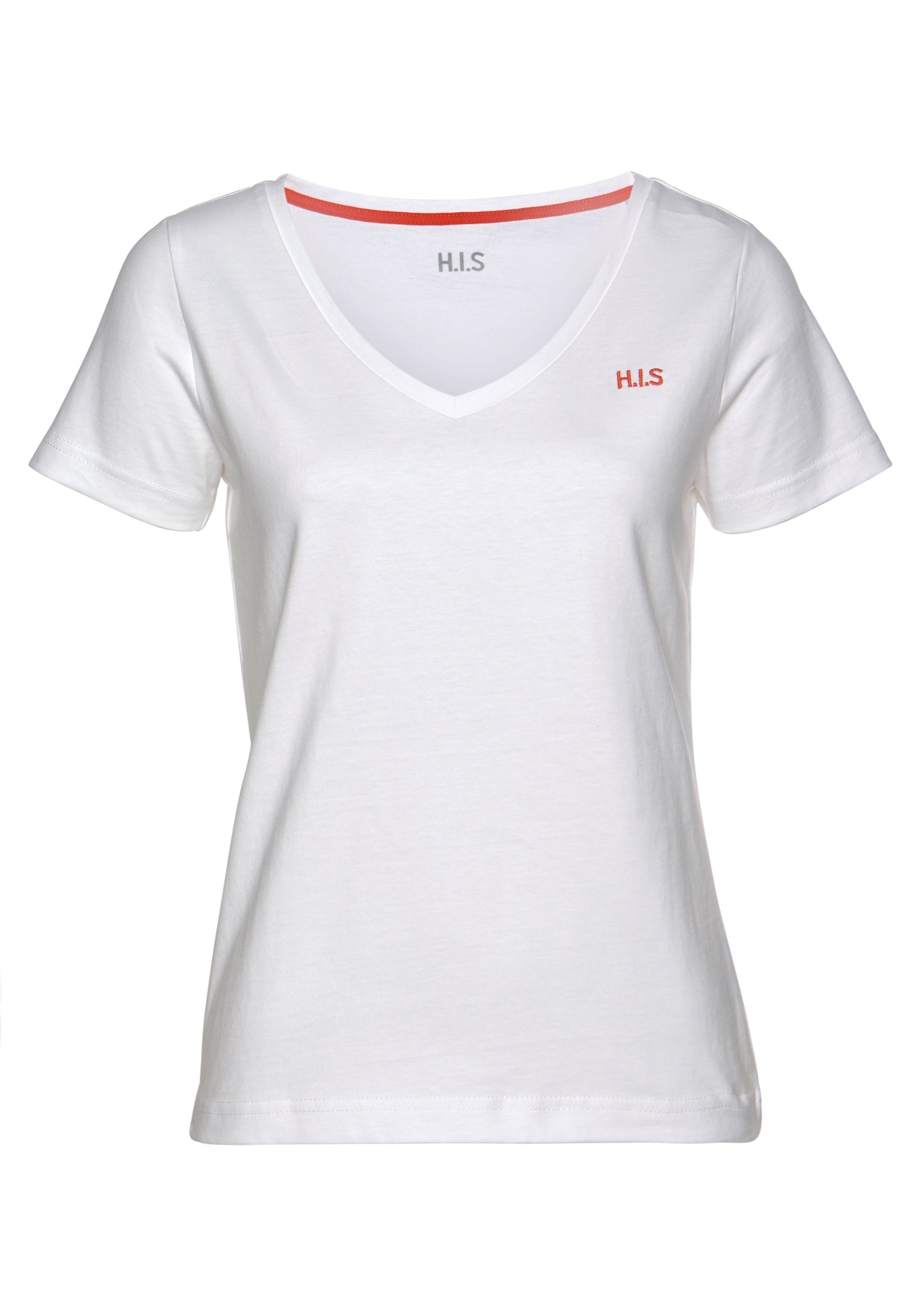H.I.S T-shirt Essential basics heup-lange pasvorm, figuuraccentuerende snit, van 100% katoen (Set van 3)