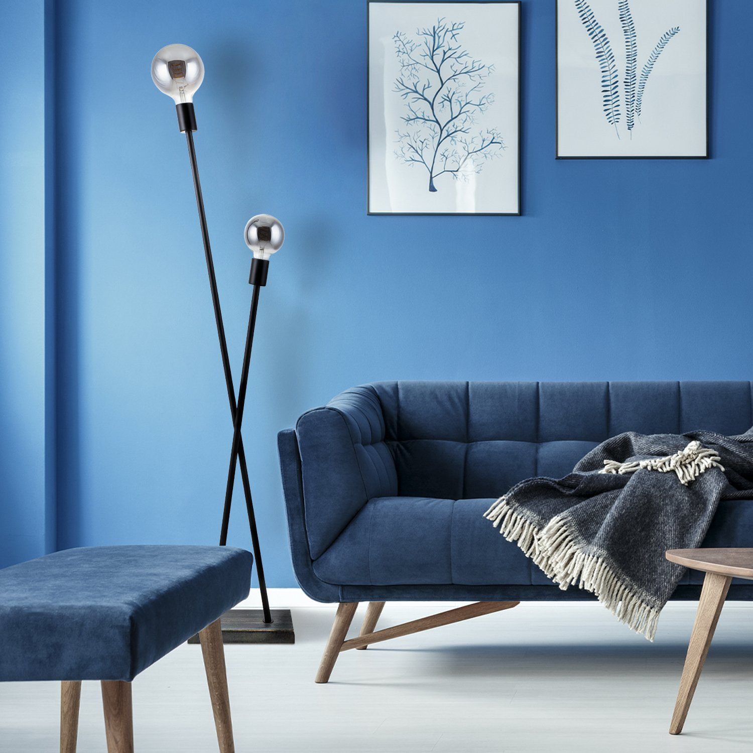 Paco Home Staande lamp IKS Vloerlamp LED lamp woonkamer vintage retro industrieel ontwerp E27