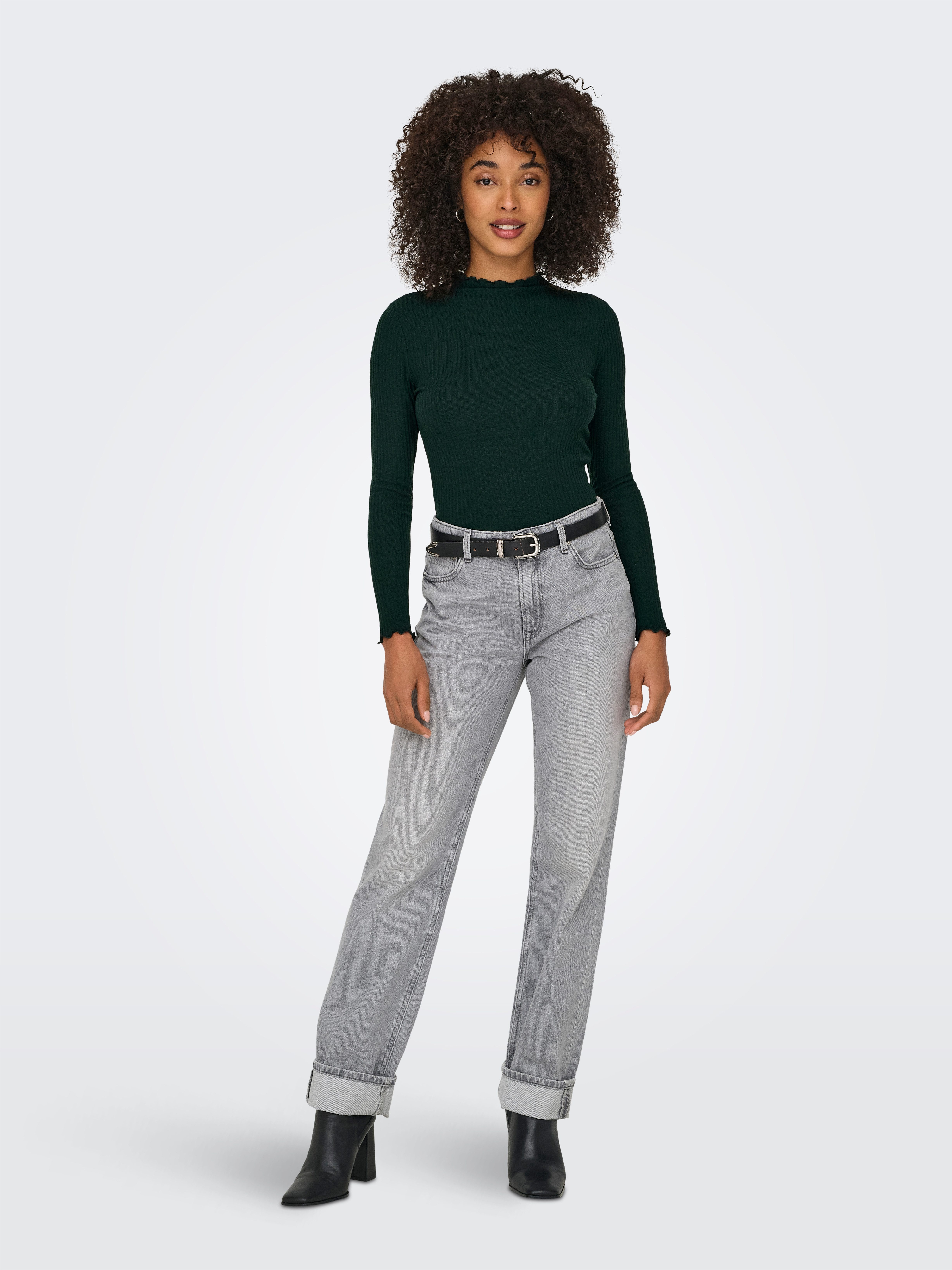 Only Shirt met lange mouwen ONLEMMA L/S HIGH NECK TOP