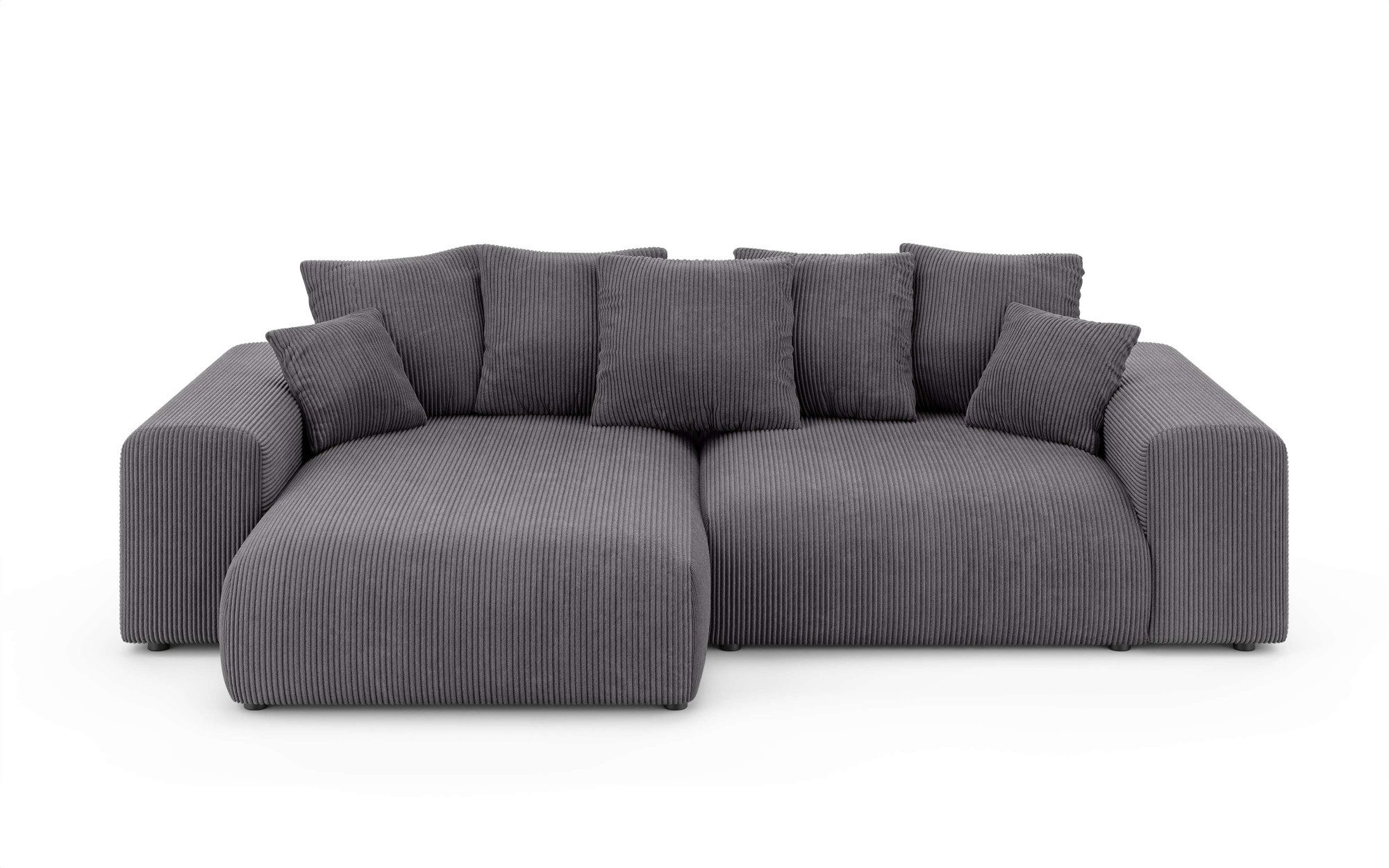 Home affaire Hoekbank LAKESIDE met bedfunctie en bedlade, B/D/H 257/166/84 cm L-vorm, recamiere aan beide zijden monteerbaar, golfondersteuning