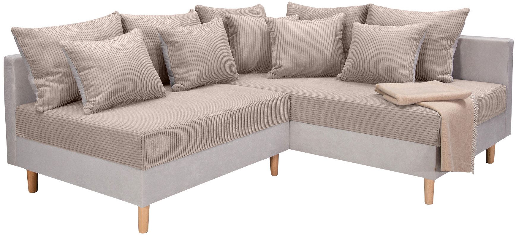COLLECTION AB Hoekbank L-model Hoekbank, ottomane aan de rechterzijde monteerbaar, comfortabele Bonnell-pocketvering