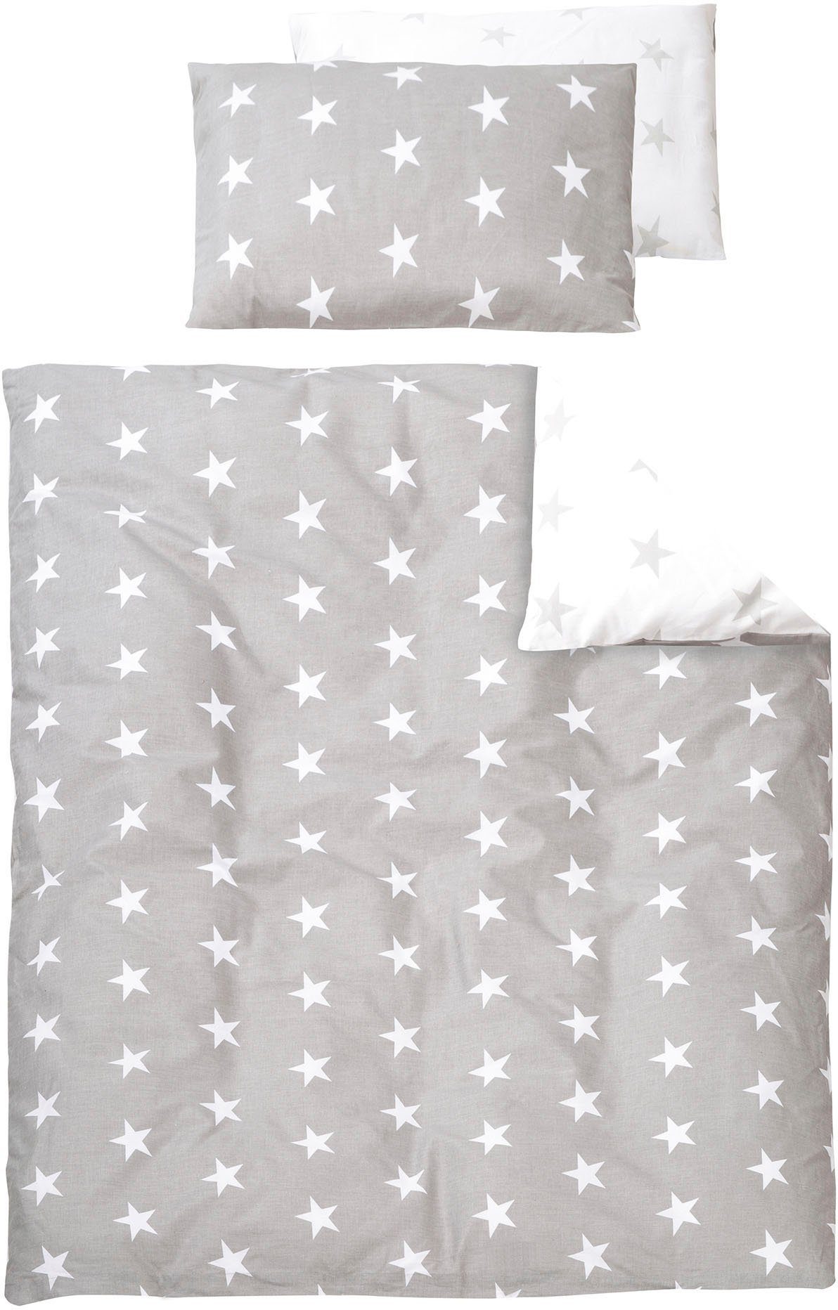 Roba® Compleet bed Little Stars, 70x140 cm Matras, kinderbedset en hemel, tot kinderbed om te bouwen (6-delig)