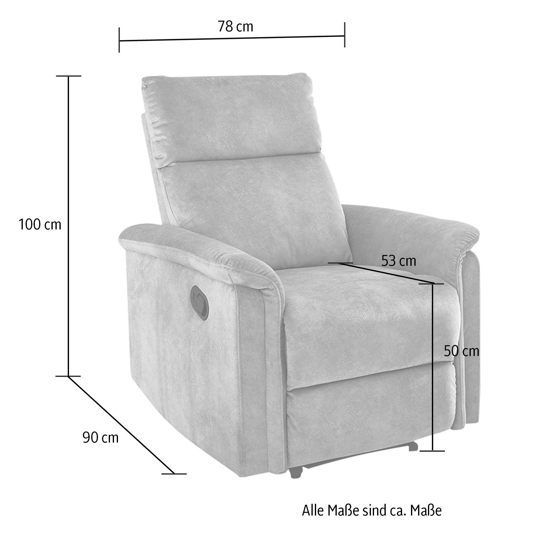 Jockenhöfer Gruppe Fauteuil Amrum Ligfunctie met halfautomatische relaxfunctie, TFK bekleding