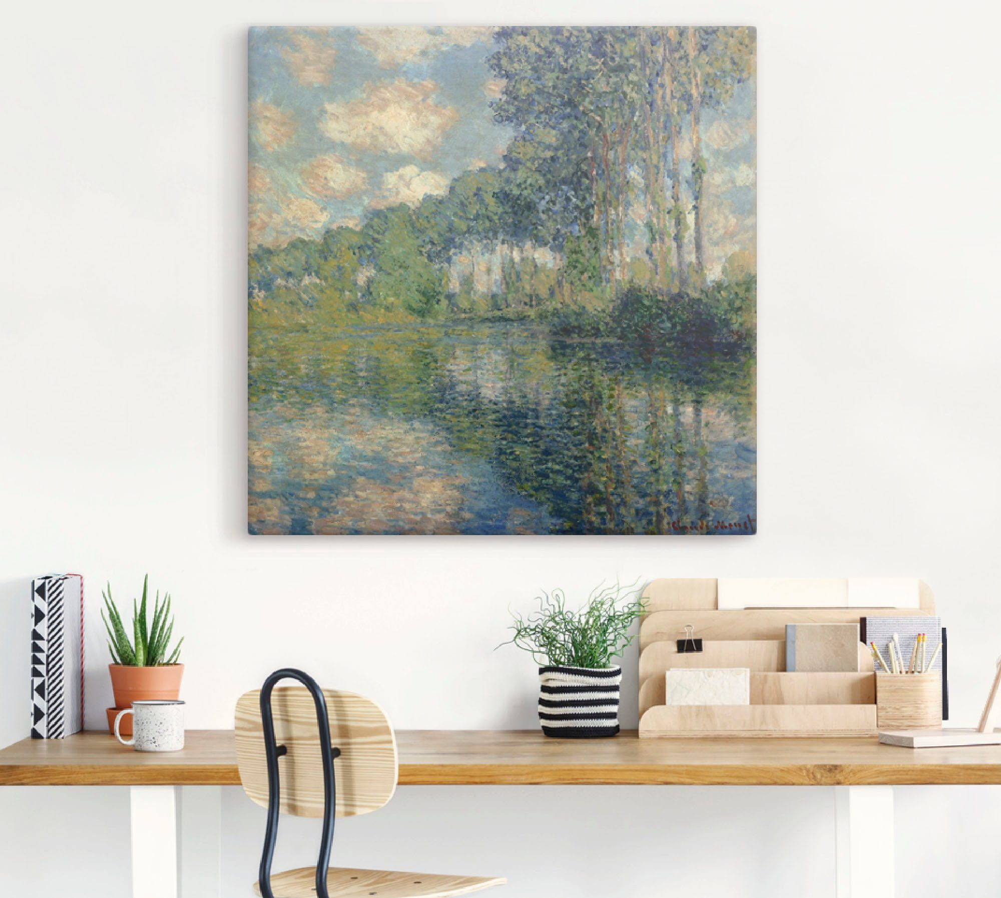 Artland Artprint op linnen Populieren bij de Epte. gespannen op een spieraam