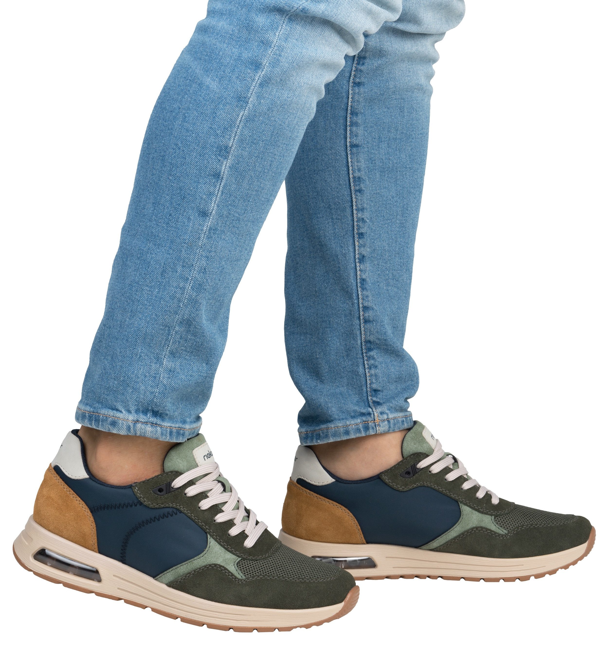 Rieker Sneakers veterschoen, lage schoen, vrijetijdsschoen met gepolsterde schachtversteviging