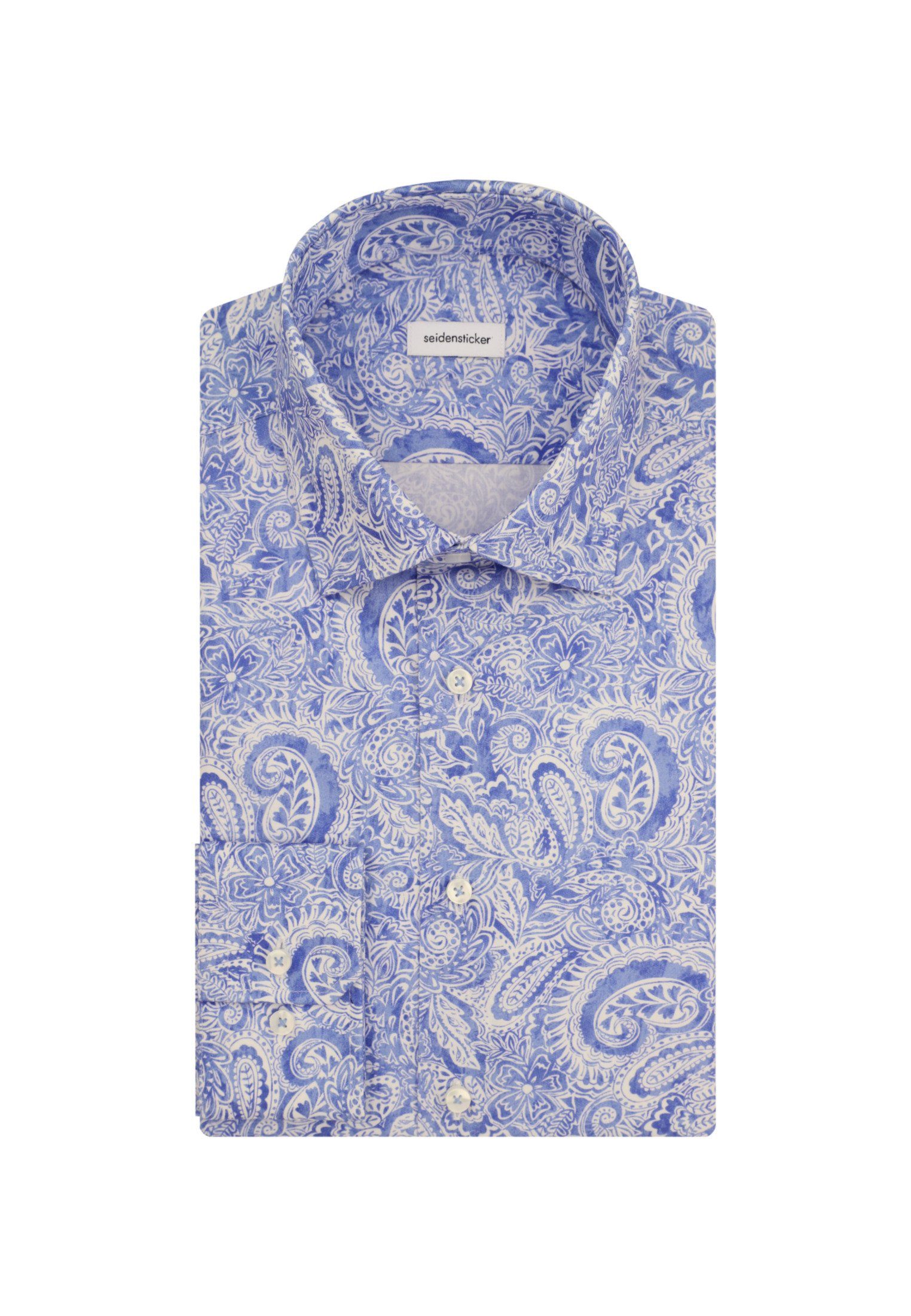 seidensticker Businessoverhemd Slim lange mouwen kentkraag paisley