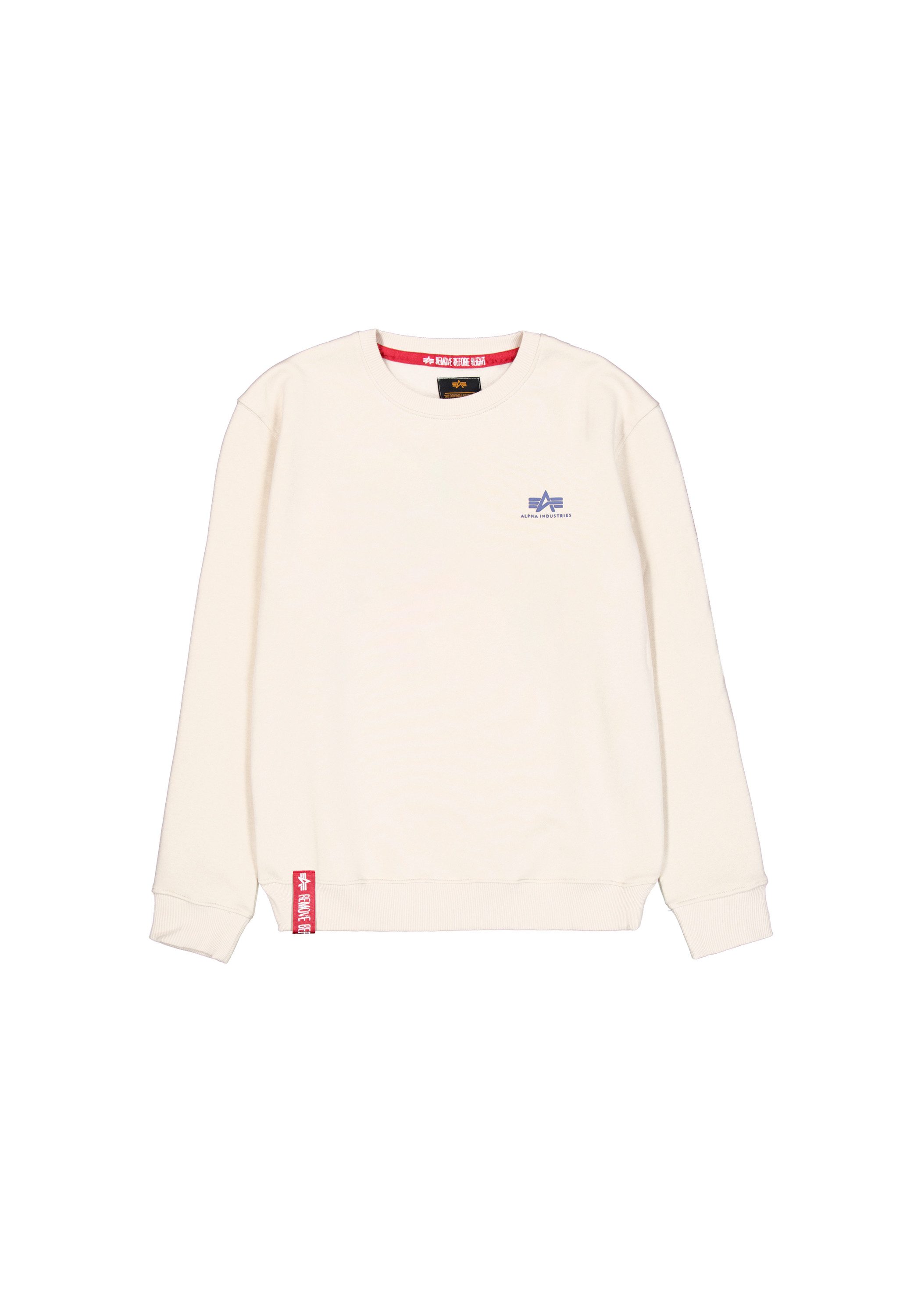 Alpha Industries Sweater Alpha Industries Men - Sweatshirts Basic Sweater Small Logo heren sweaters maat L wit