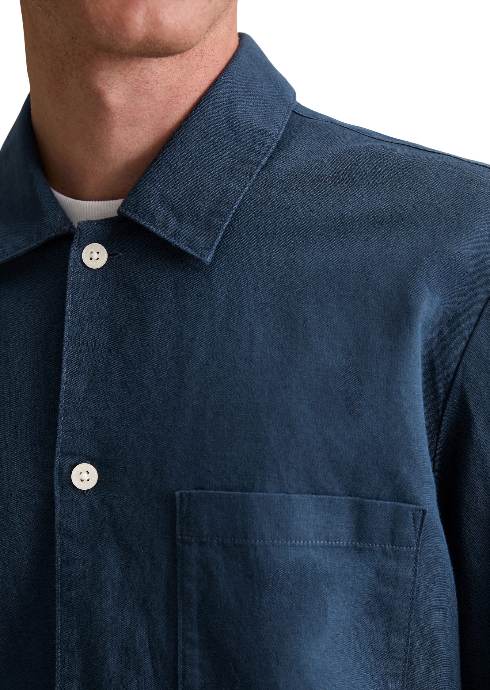 Marc O'Polo DENIM Overhemd met lange mouwen relaxed, linnenmix