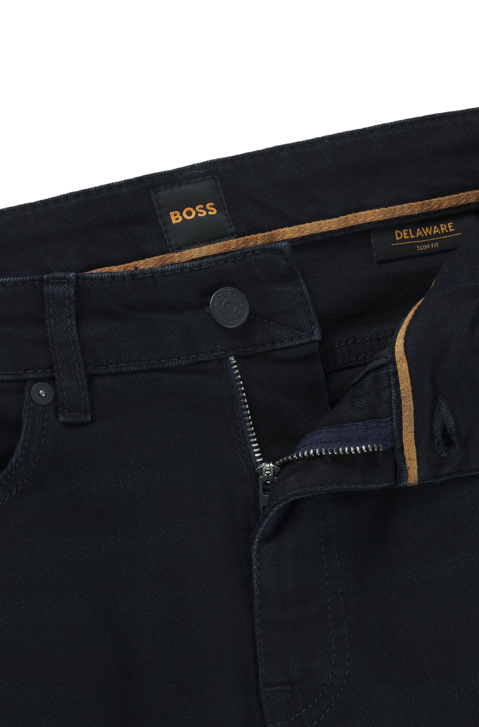 Boss Orange Slim fit jeans DELAWARE BO met lederen boss badge