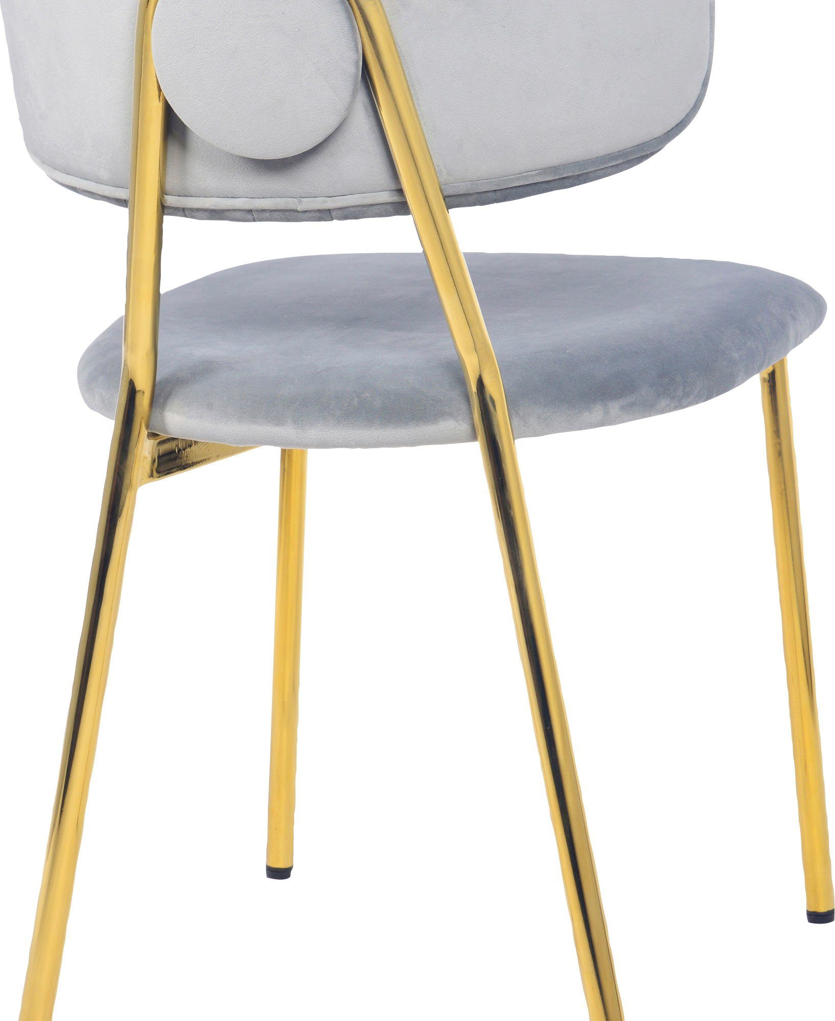 Kayoom Eetkamerstoel Stoel Kian 125 2-delige set, filigraan metalen frame, onderhoudsvriendelijke fluwelen bekleding (set, 2 stuks)