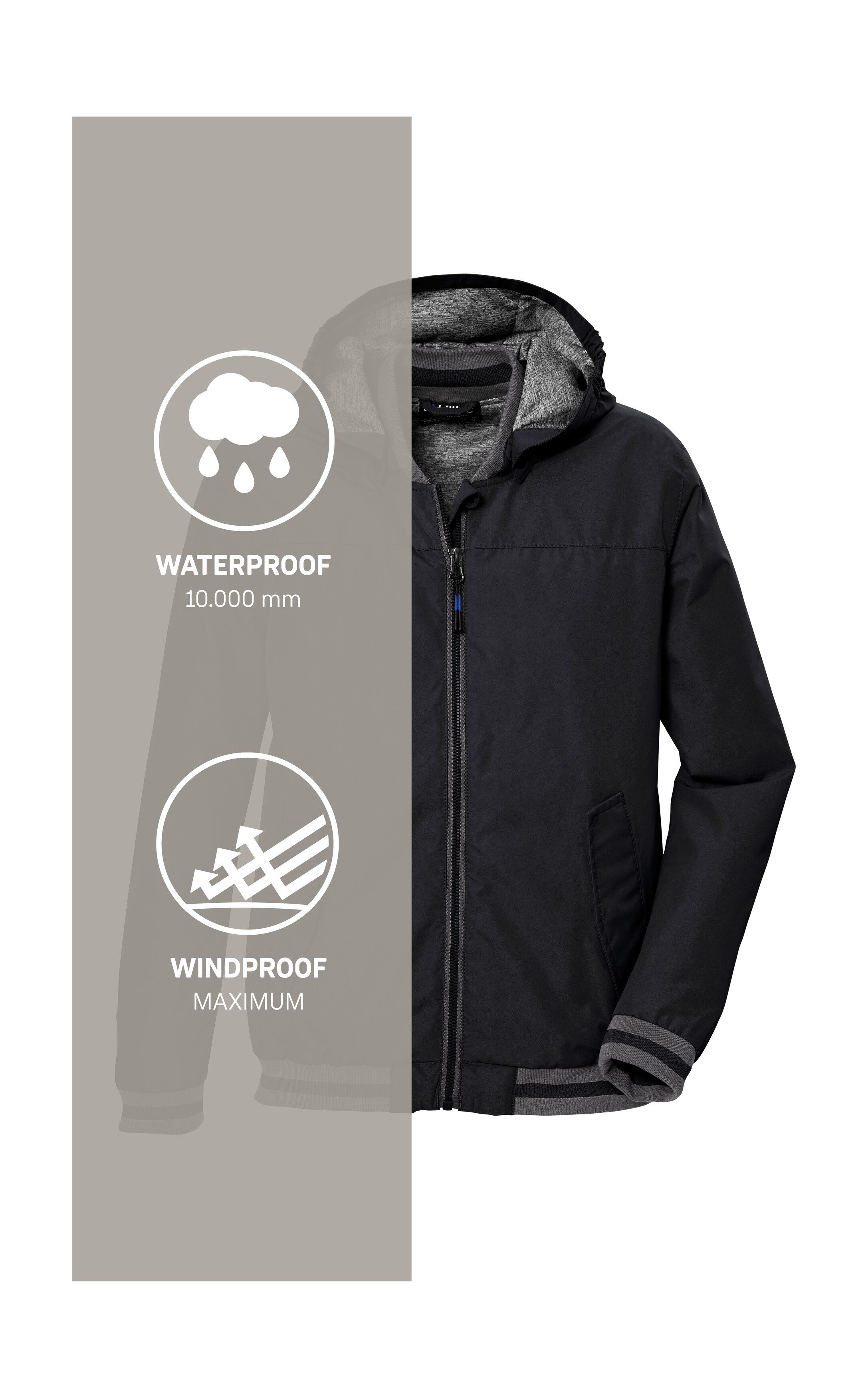 Killtec Functioneel jack KOS 153 BYS JCKT Modieuze, waterdichte blouson met reflecterende elementen