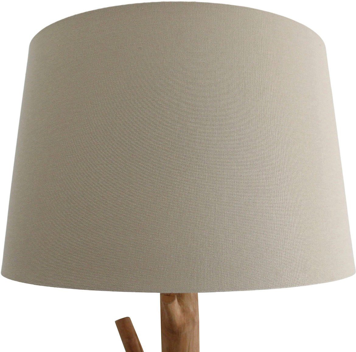 SalesFever Staande lamp Tahlia handgemaakt, met linnen kap (1 stuk)
