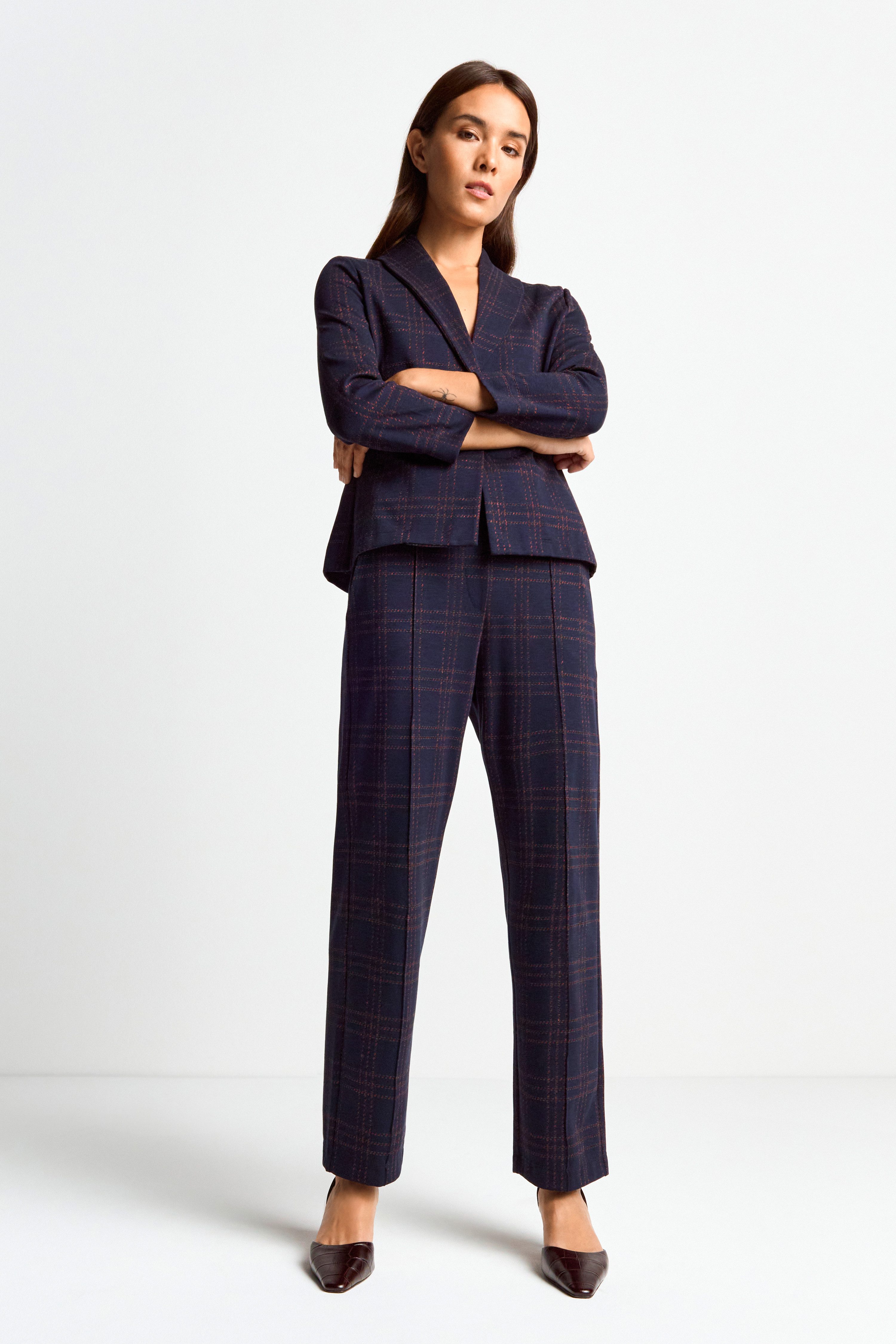 Rich & Royal Comfortbroek met een ruitdessin