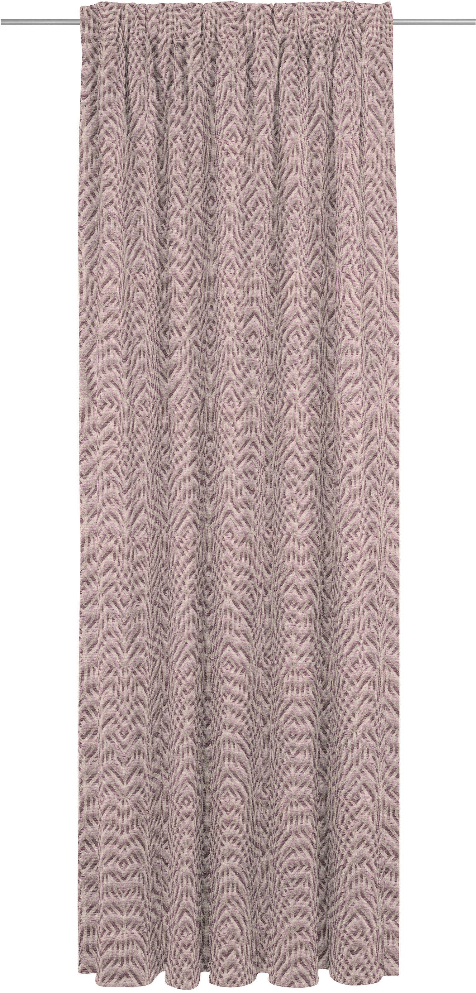 Adam Gordijn Easy Diamond duurzaam van bio-katoen (1 stuk) kant & klaar gordijnen maat 142 cm x 145 cm paars
